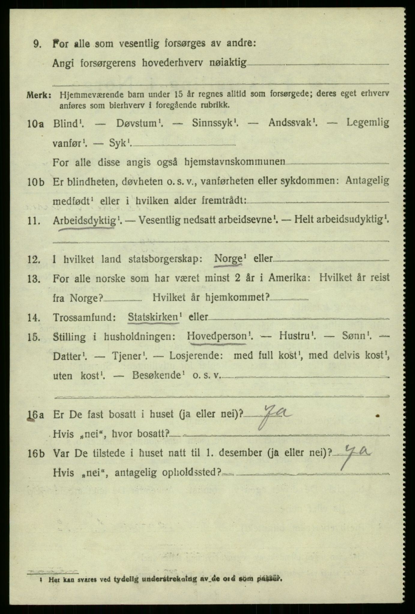 SAB, 1920 census for Manger, 1920, p. 2098