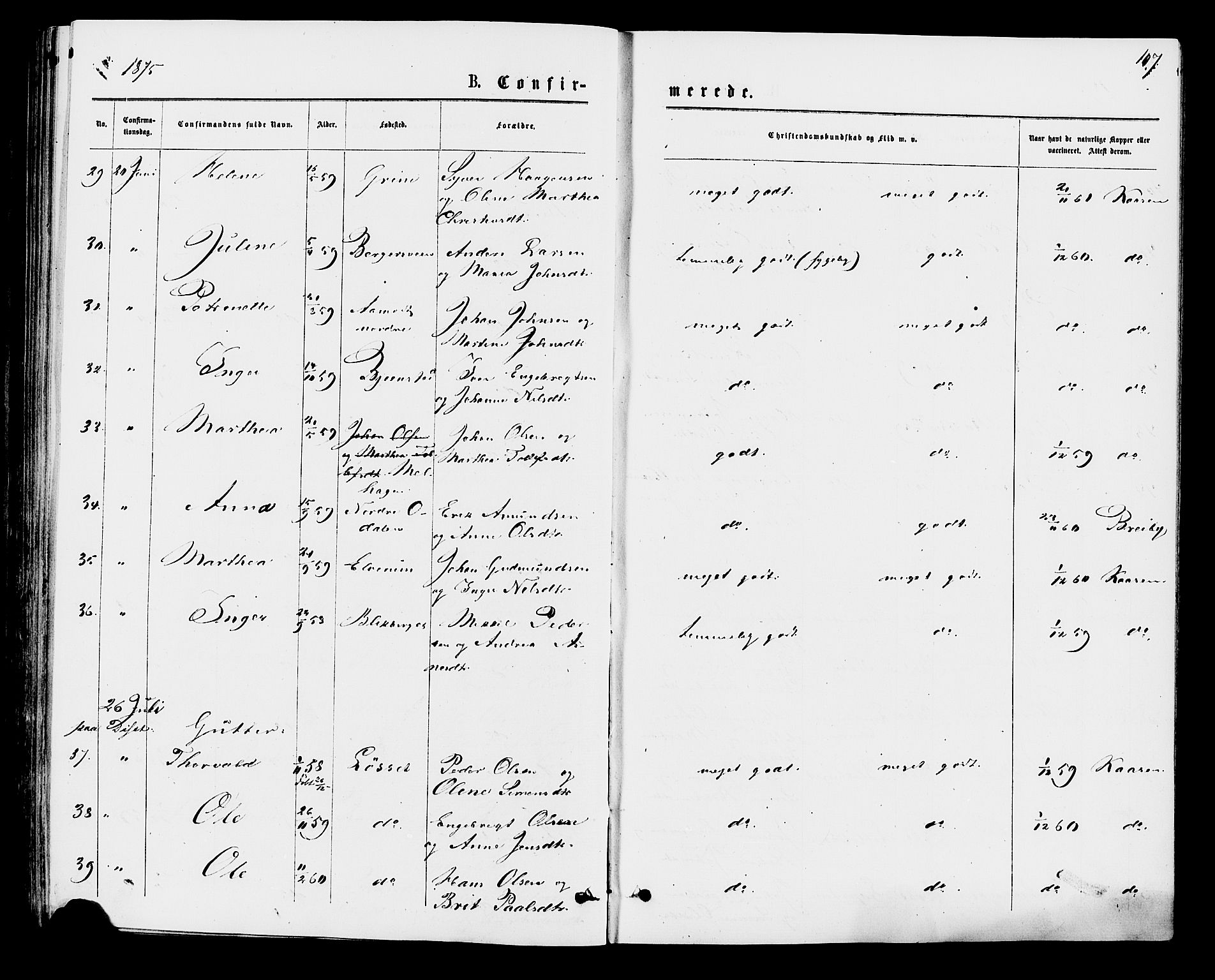 Åmot prestekontor, Hedmark, AV/SAH-PREST-056/H/Ha/Haa/L0009: Parish register (official) no. 9, 1875-1883, p. 107