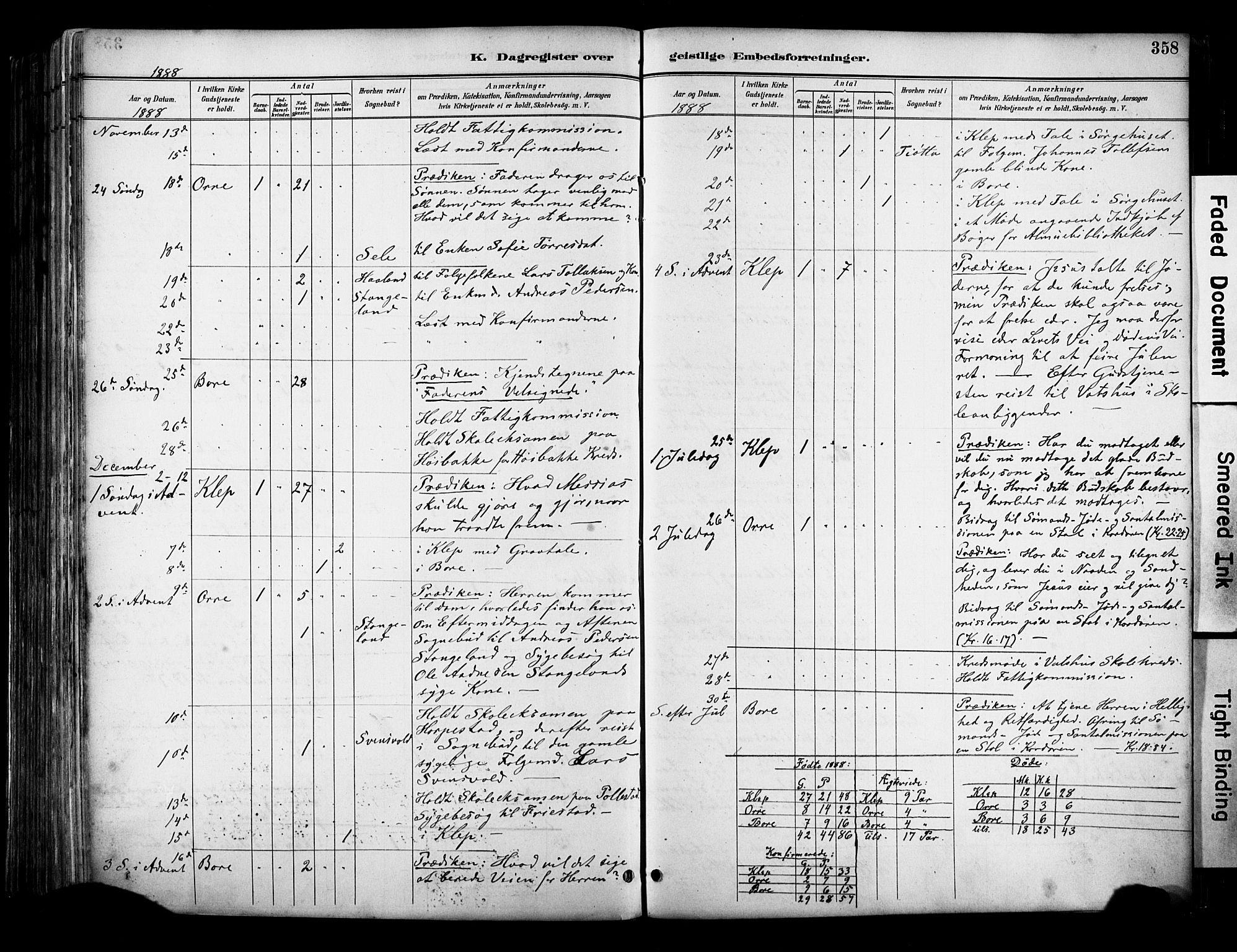 Klepp sokneprestkontor, SAST/A-101803/001/3/30BA/L0009: Parish register (official) no. A 7, 1886-1915, p. 358
