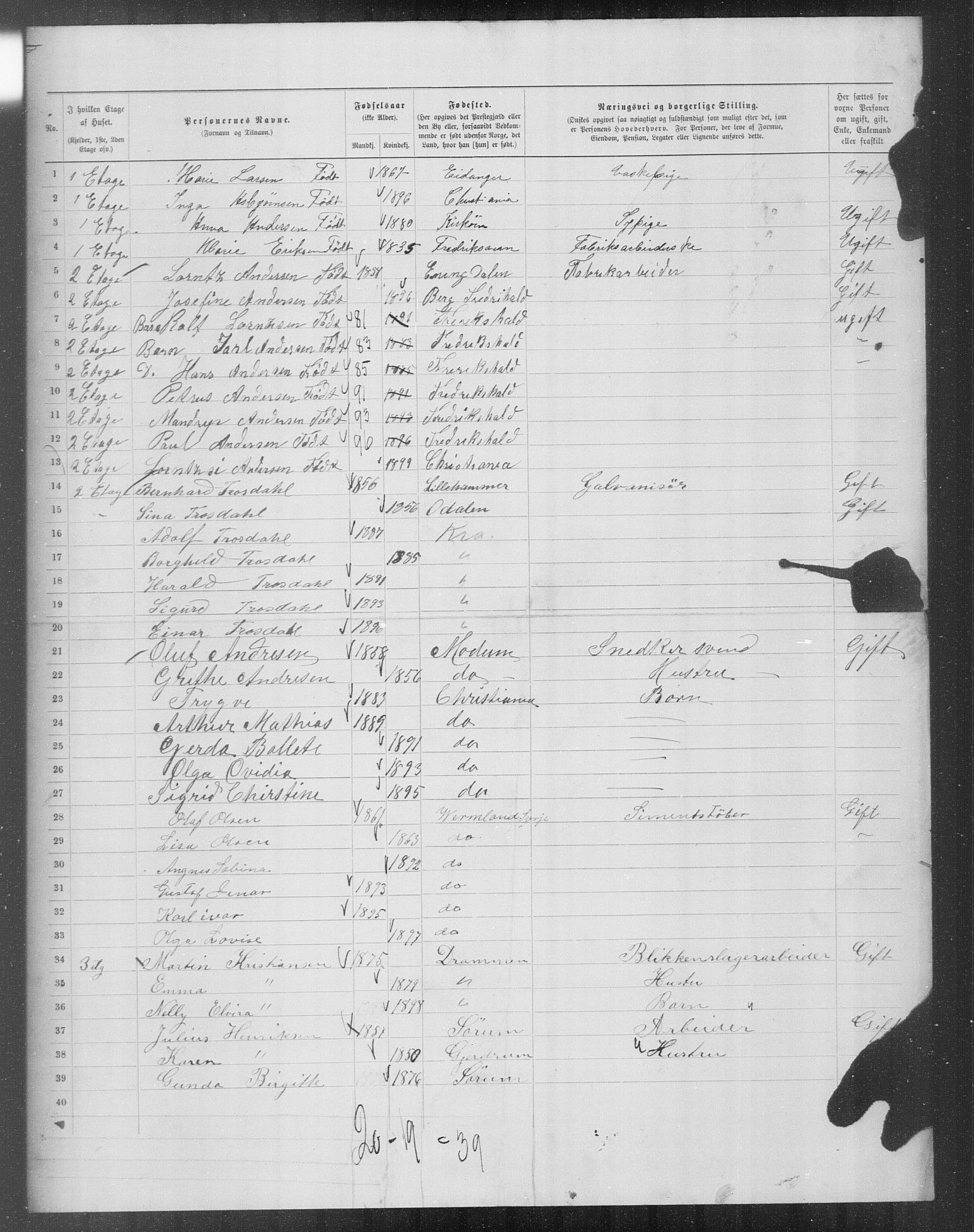 OBA, Municipal Census 1899 for Kristiania, 1899, p. 11769