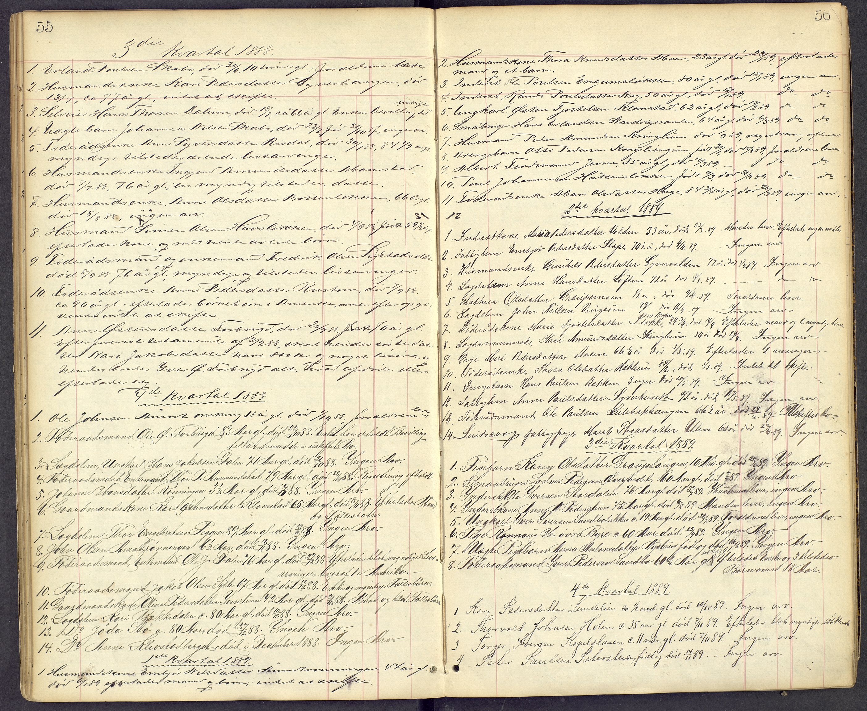 Mellom-Gudbrandsdal sorenskriveri, SAH/TING-038/J/Jf/L0002: Dødsfallsprotokoll, 1885-1900, p. 55-56