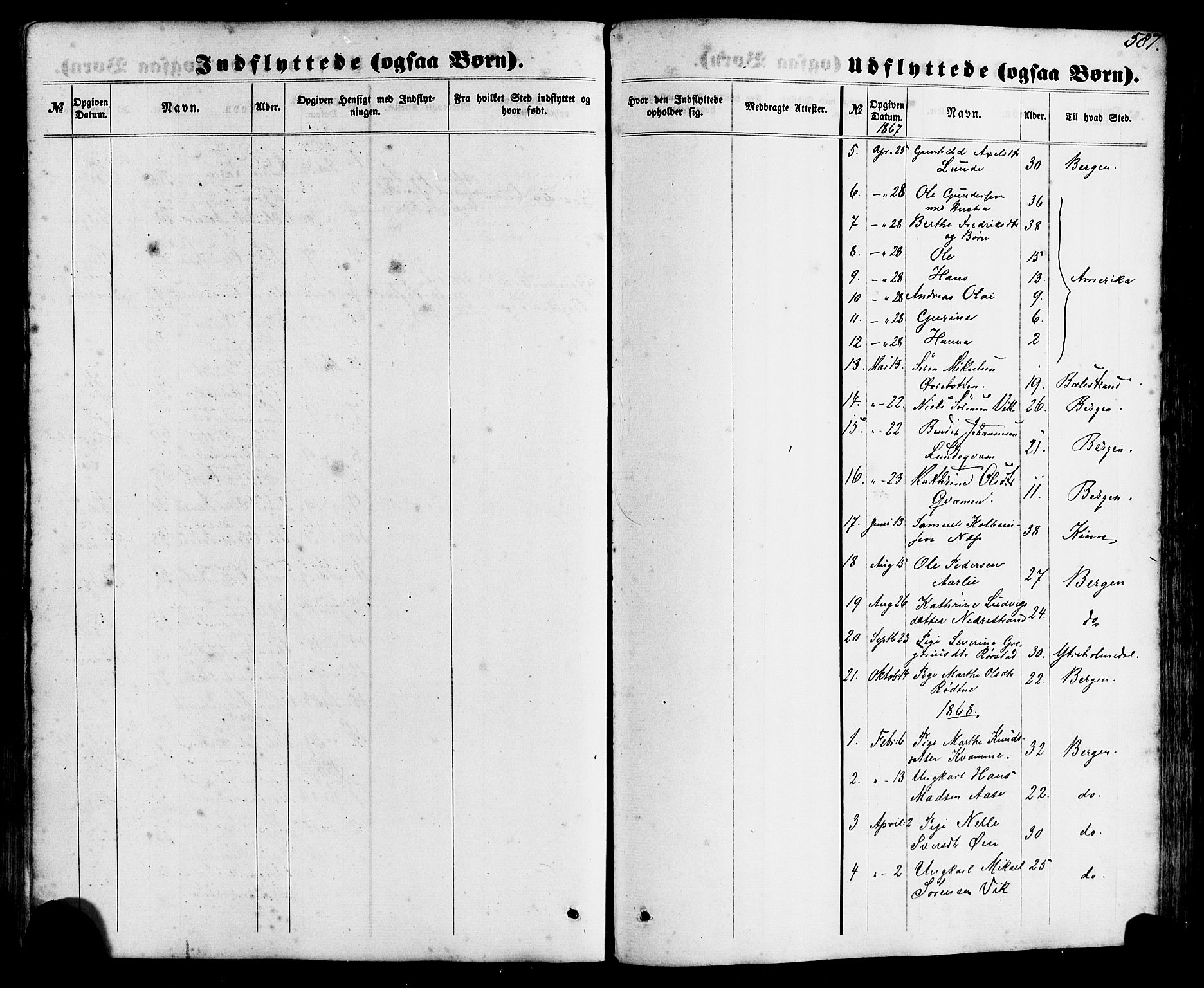 Gaular sokneprestembete, AV/SAB-A-80001/H/Haa: Parish register (official) no. A 5, 1860-1881, p. 587