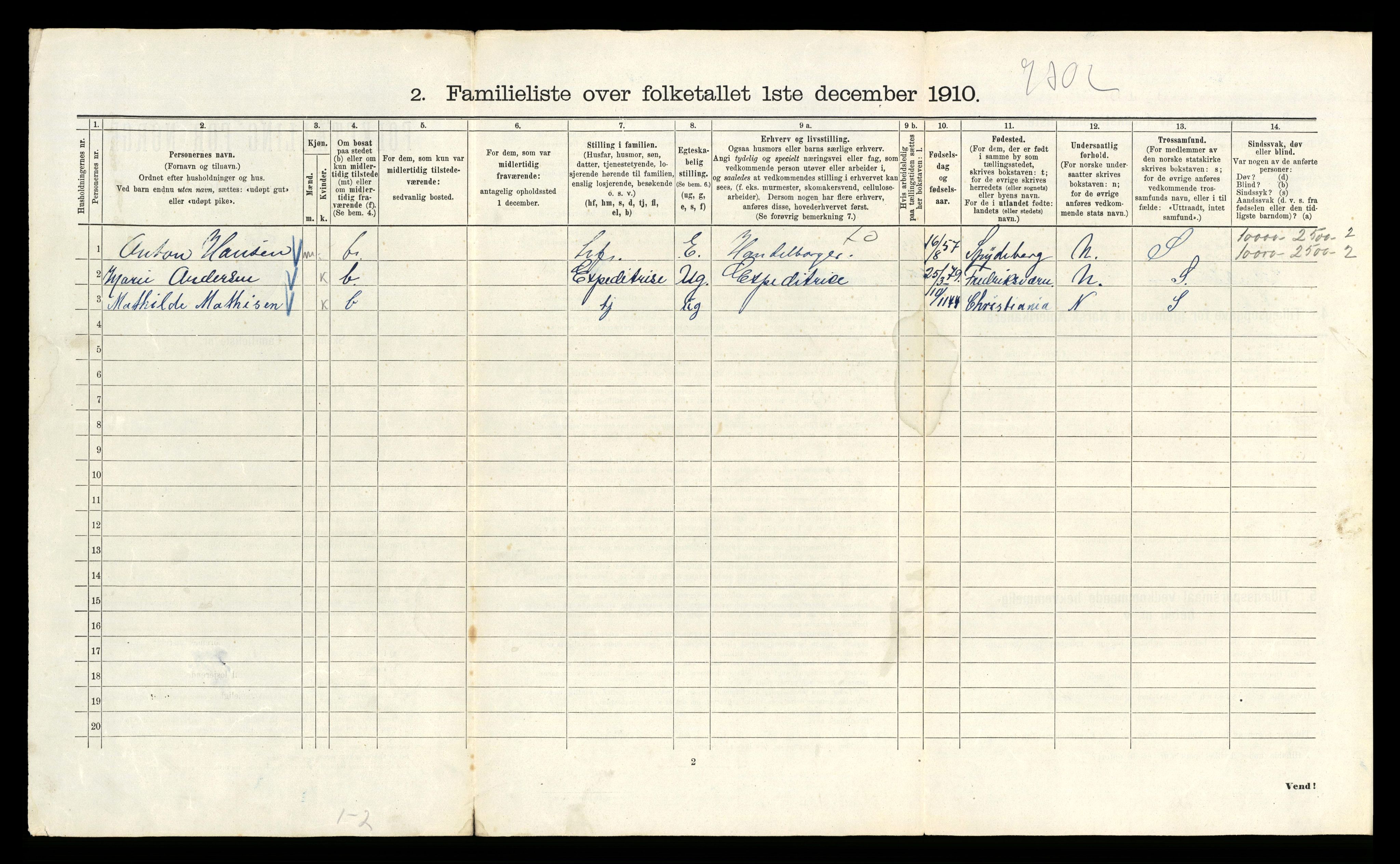 RA, 1910 census for Kristiania, 1910, p. 90382