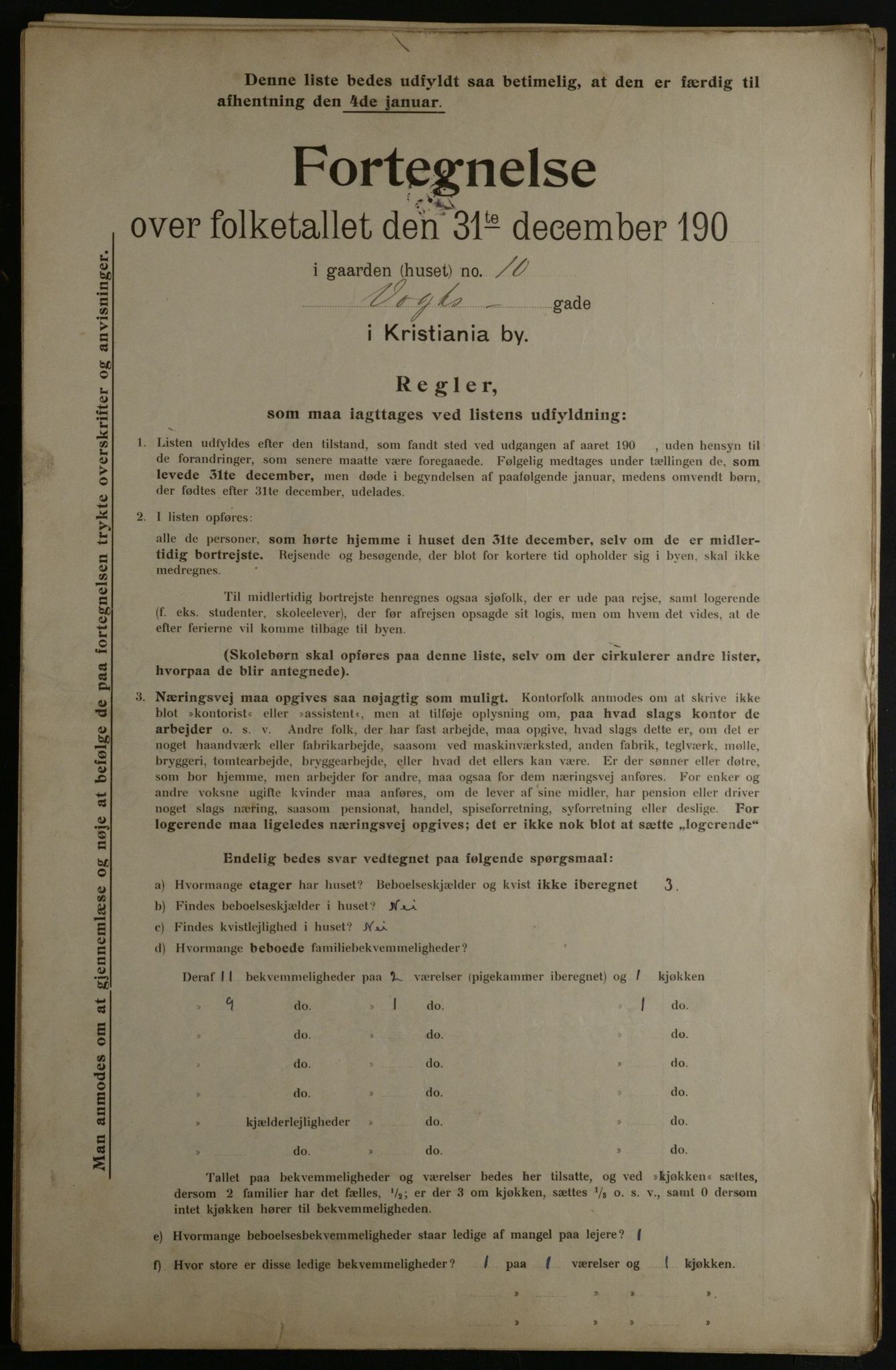 OBA, Municipal Census 1901 for Kristiania, 1901, p. 19069