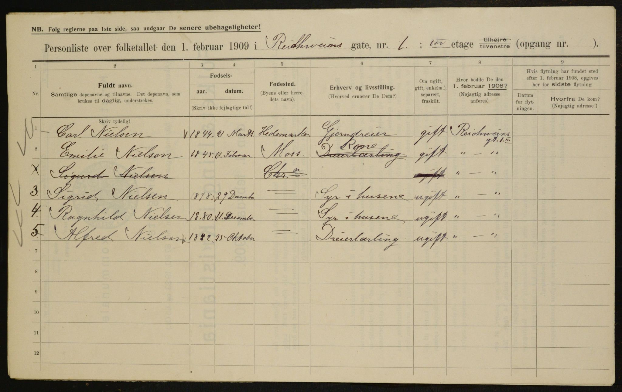 OBA, Municipal Census 1909 for Kristiania, 1909, p. 74937