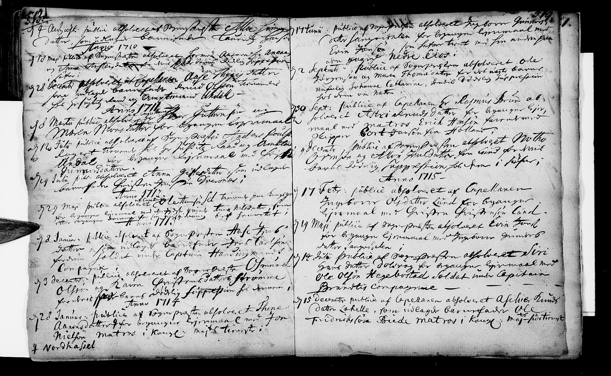 Oddernes sokneprestkontor, AV/SAK-1111-0033/F/Fa/Faa/L0001: Parish register (official) no. A 1, 1692-1718, p. 518-519