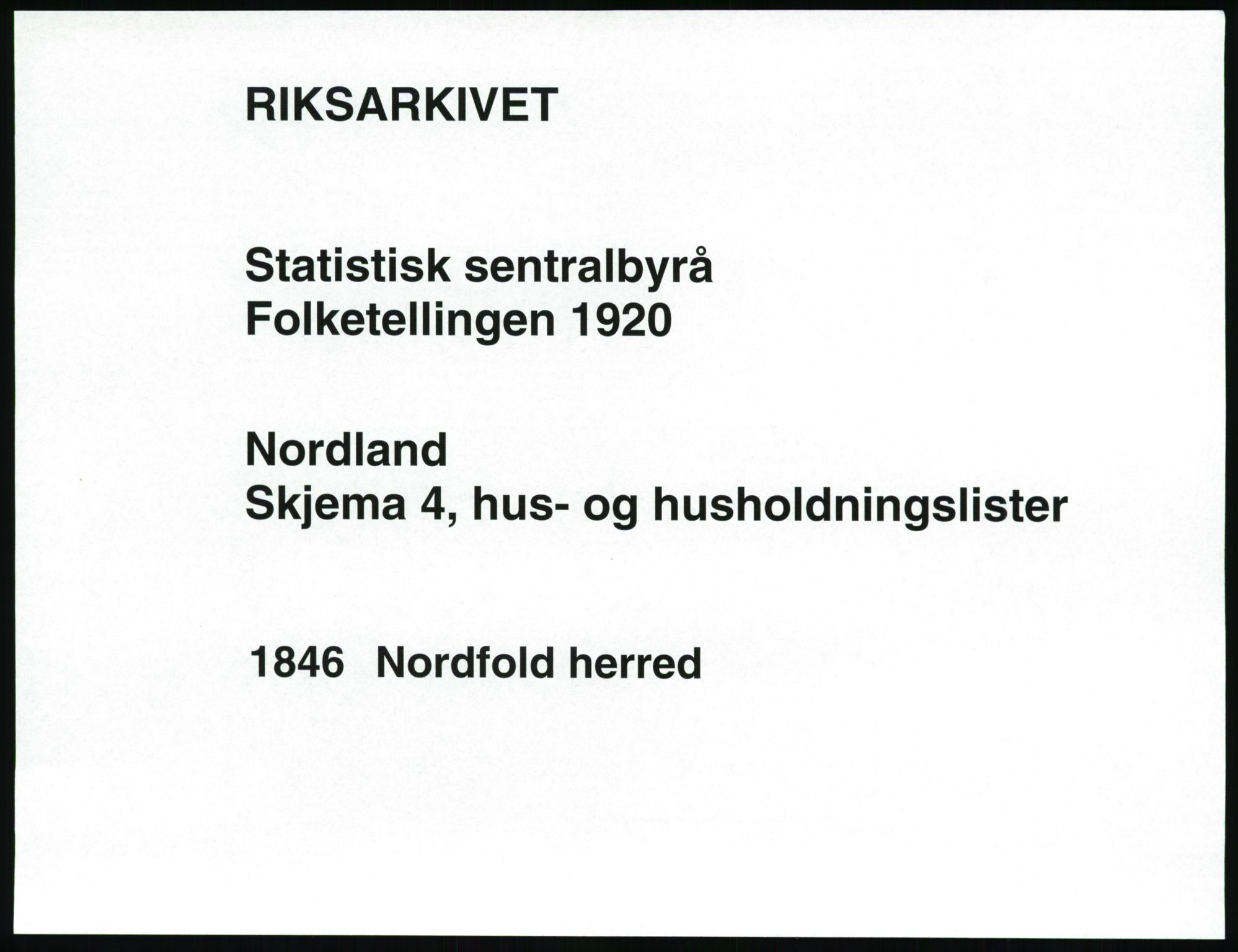 SAT, 1920 census for Nordfold, 1920, p. 31