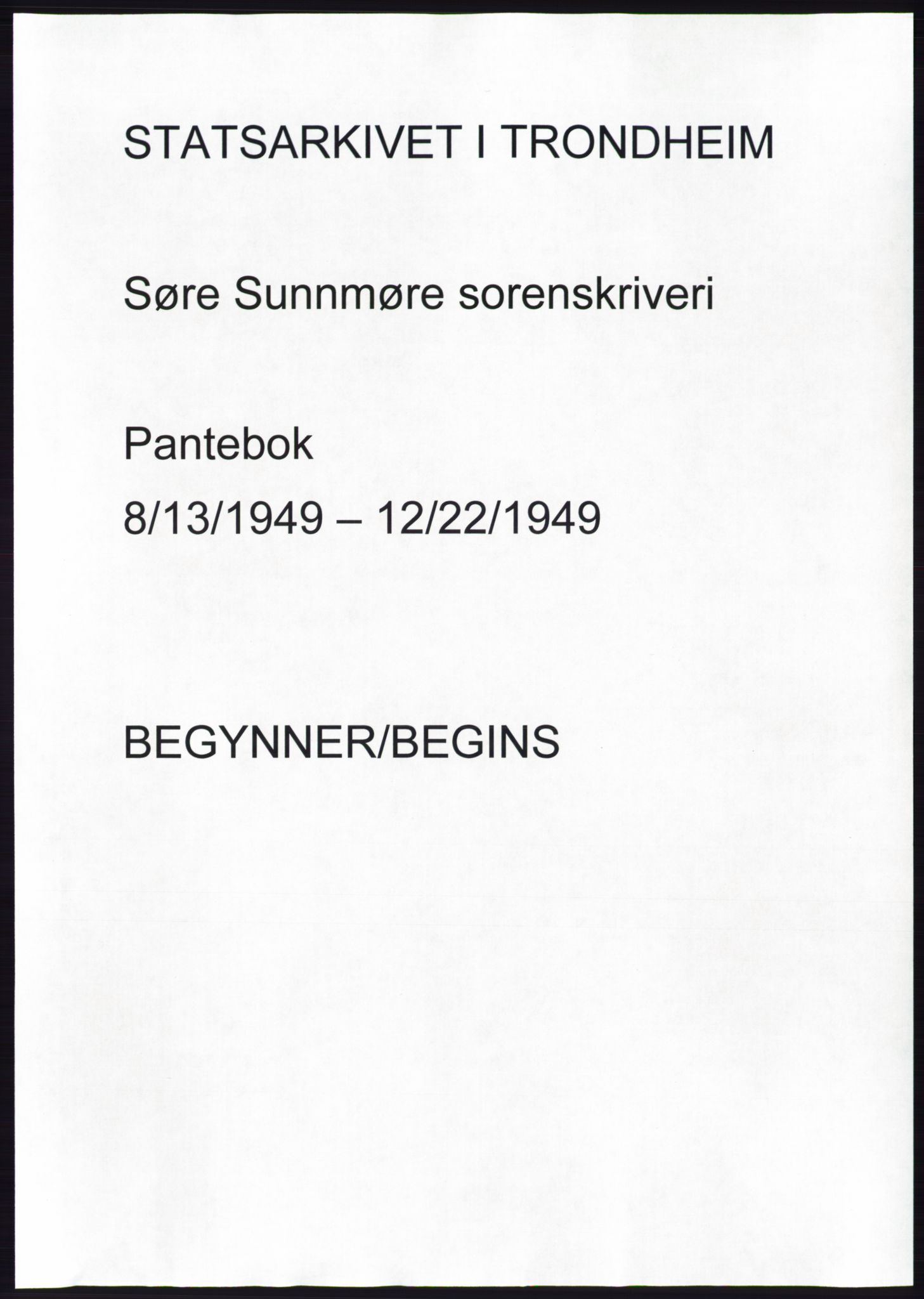 Søre Sunnmøre sorenskriveri, AV/SAT-A-4122/1/2/2C/L0085: Mortgage book no. 11A, 1949-1949