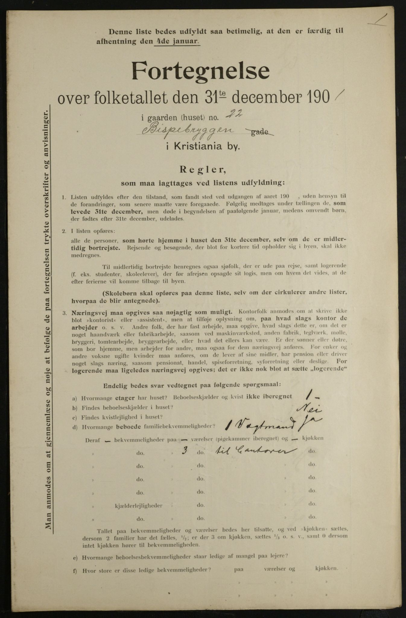 OBA, Municipal Census 1901 for Kristiania, 1901, p. 912