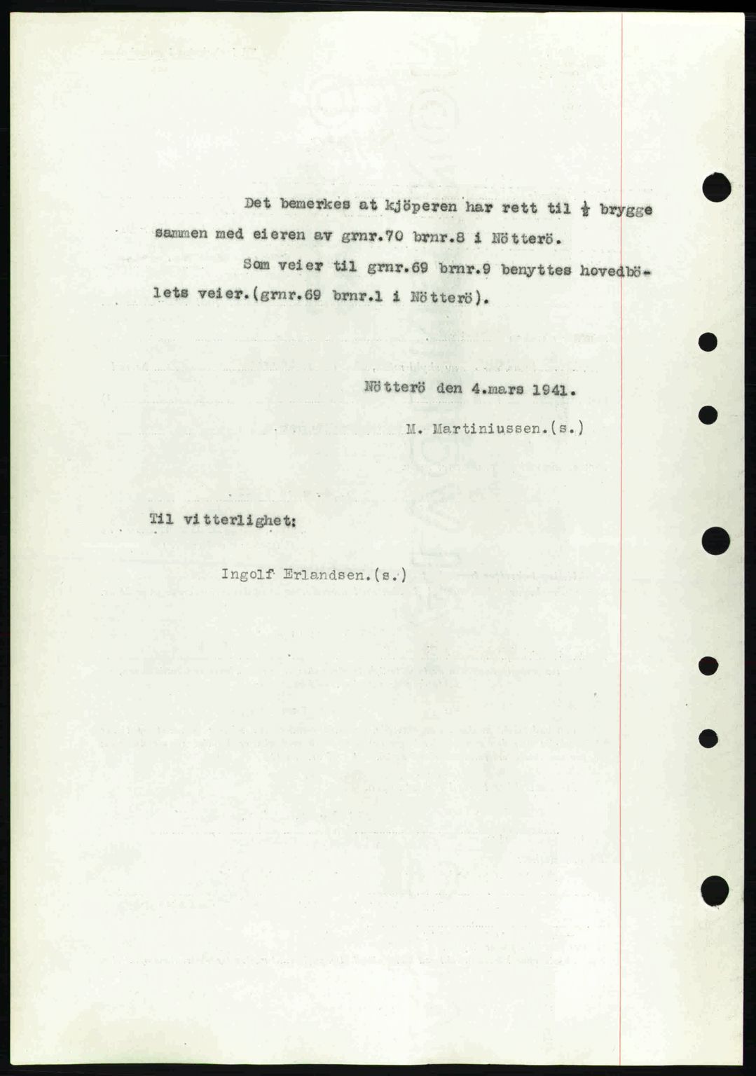 Tønsberg sorenskriveri, AV/SAKO-A-130/G/Ga/Gaa/L0009: Mortgage book no. A9, 1940-1941, Diary no: : 547/1941