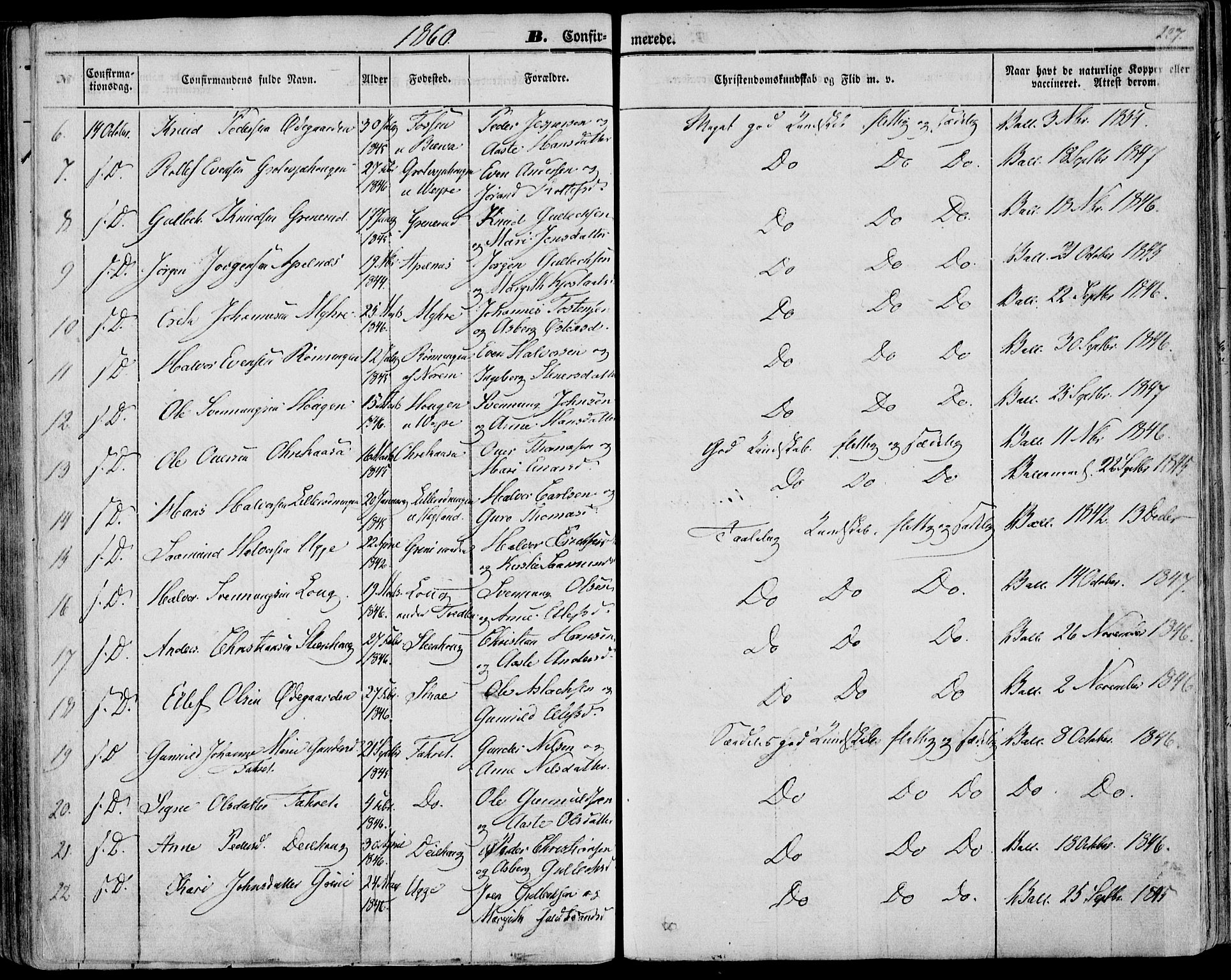 Bø kirkebøker, AV/SAKO-A-257/F/Fa/L0008: Parish register (official) no. 8, 1849-1861, p. 237