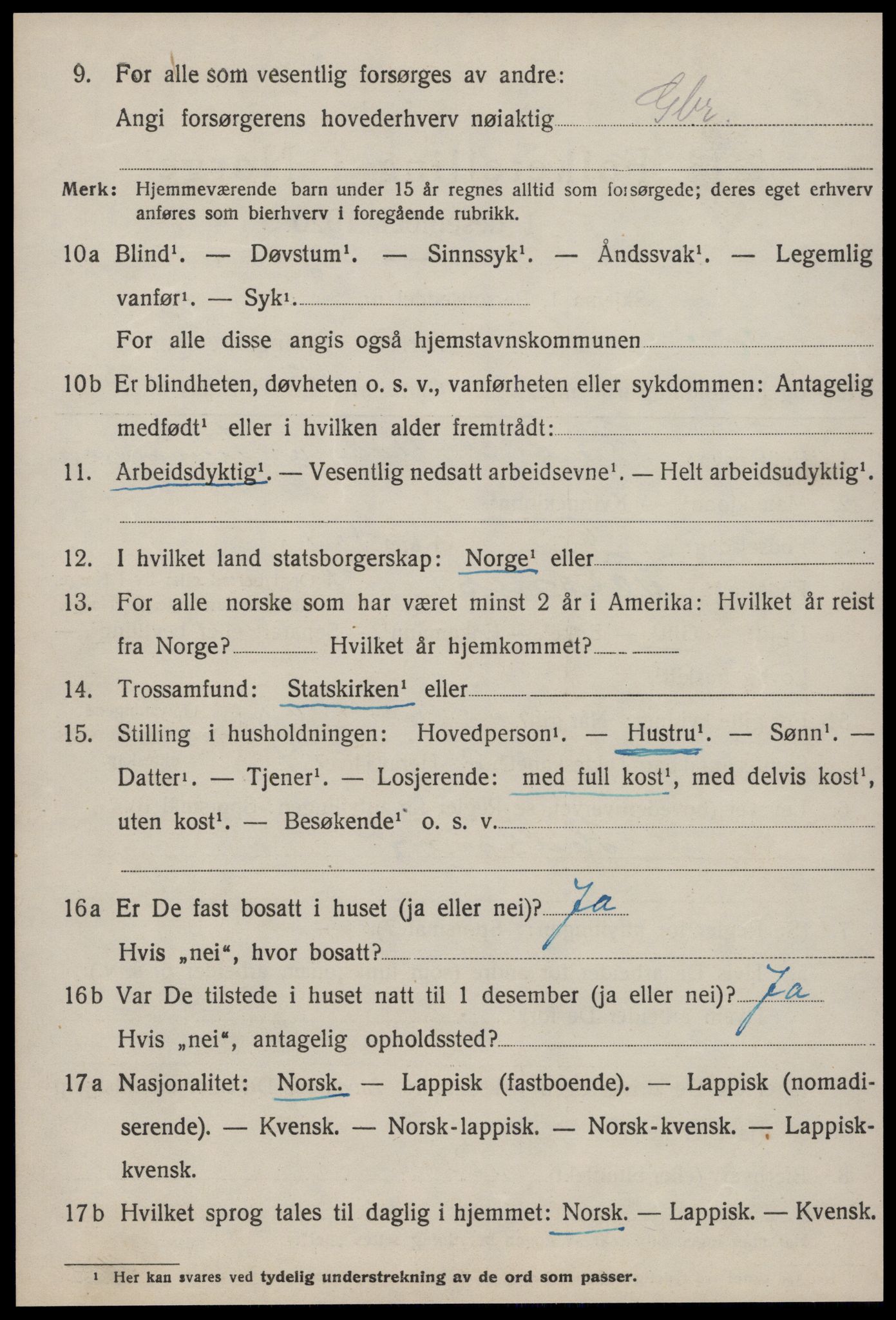 SAT, 1920 census for Singsås, 1920, p. 1420