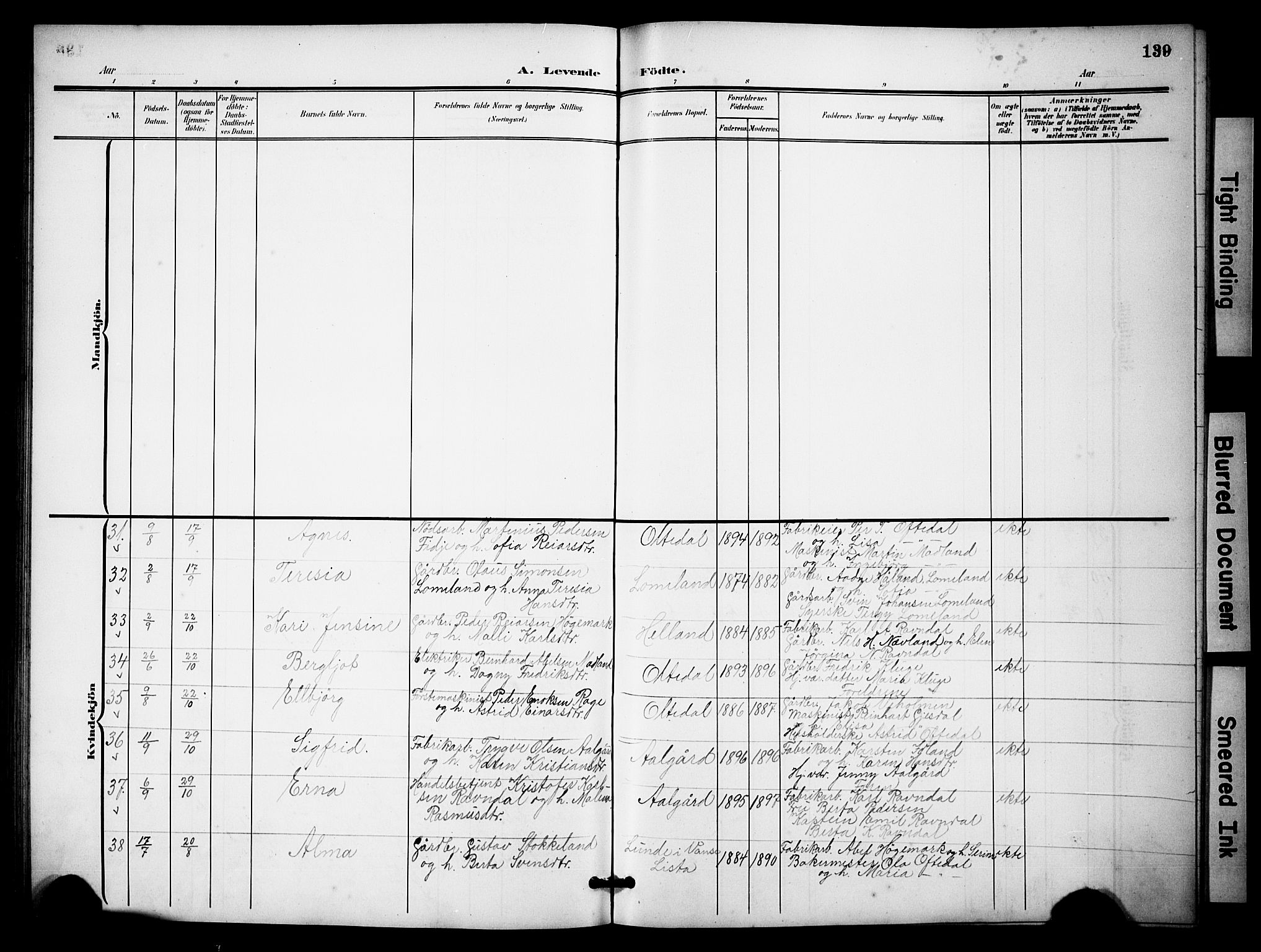 Lye sokneprestkontor, AV/SAST-A-101794/001/30BB/L0009: Parish register (copy) no. B 9, 1902-1923, p. 139