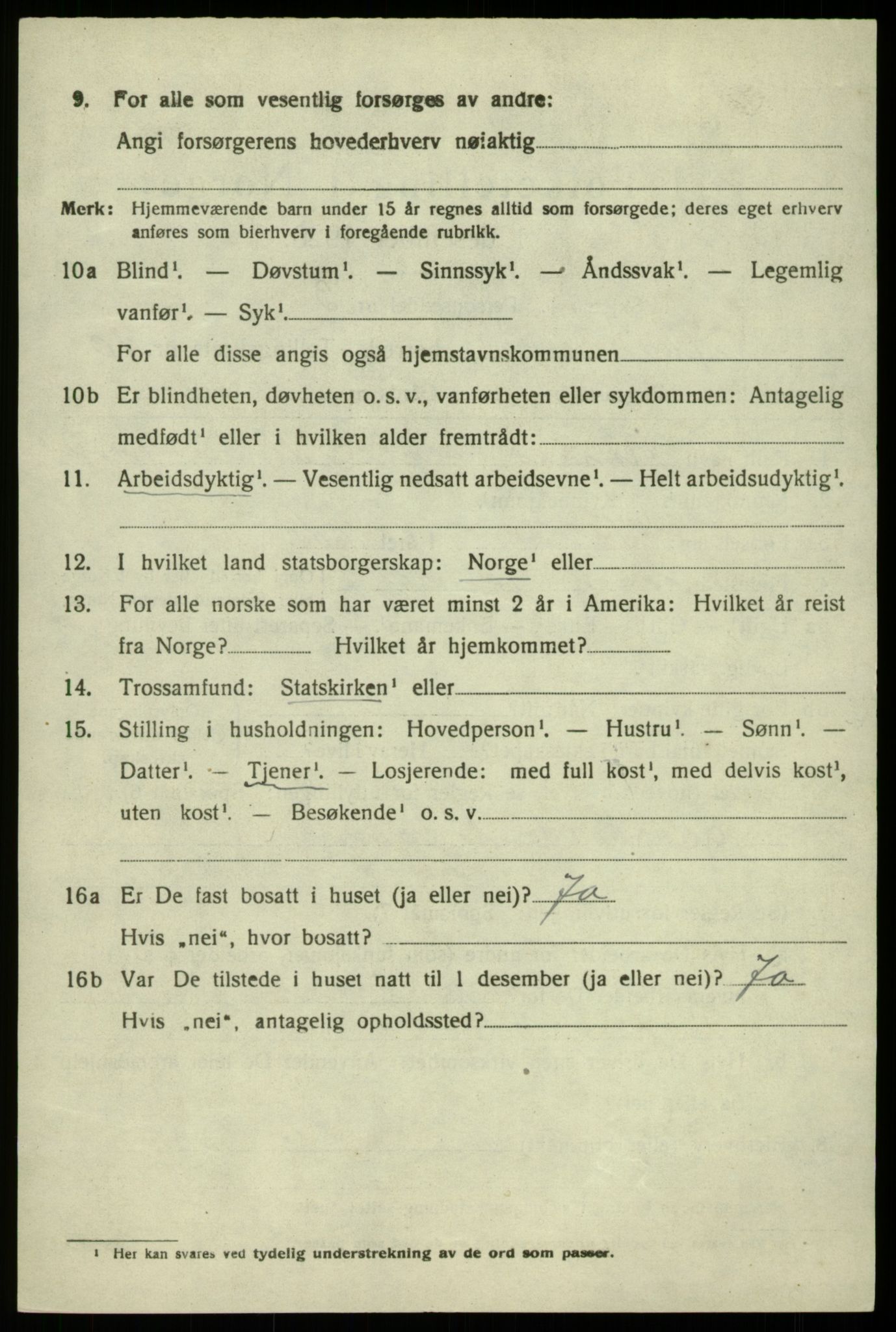 SAB, 1920 census for Hamre, 1920, p. 6074