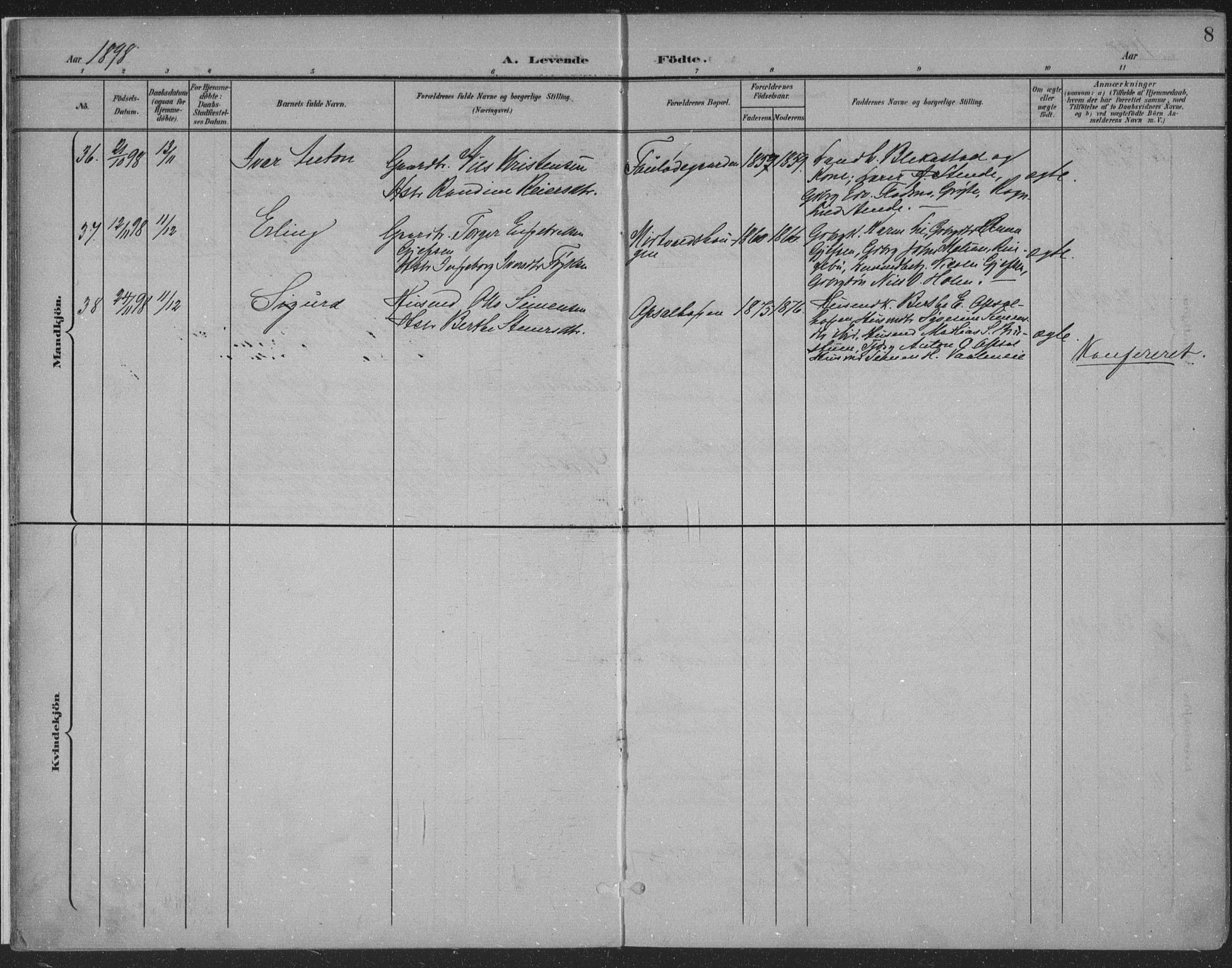Østre Gausdal prestekontor, SAH/PREST-092/H/Ha/Haa/L0004: Parish register (official) no. 4, 1898-1914, p. 8