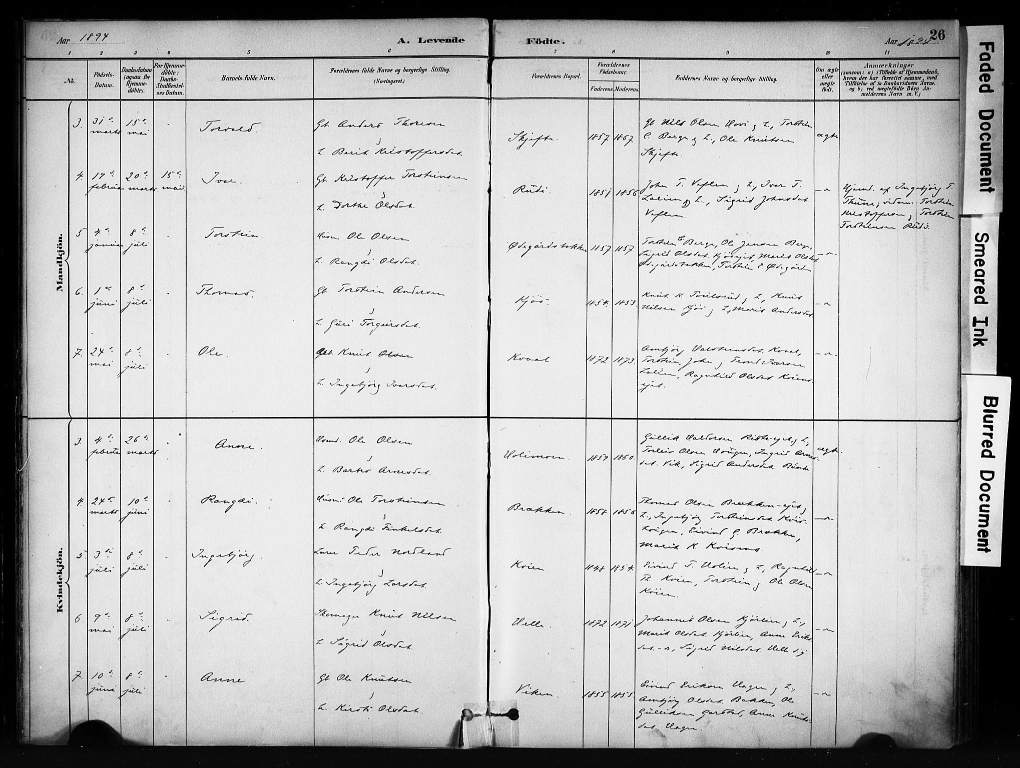 Vang prestekontor, Valdres, SAH/PREST-140/H/Ha/L0009: Parish register (official) no. 9, 1882-1914, p. 26