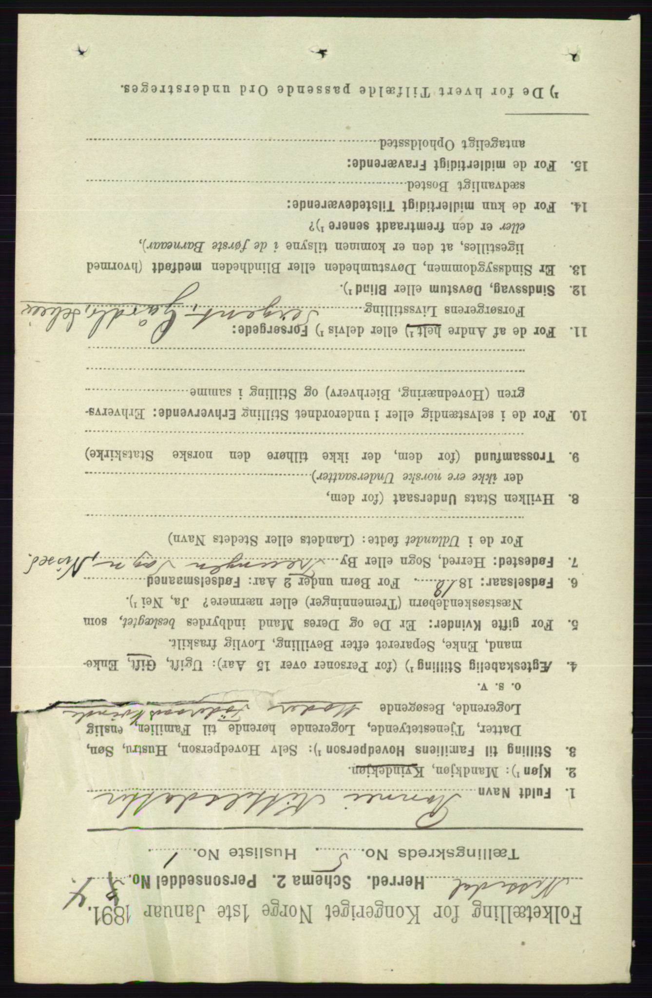 RA, 1891 census for 0830 Nissedal, 1891, p. 1099