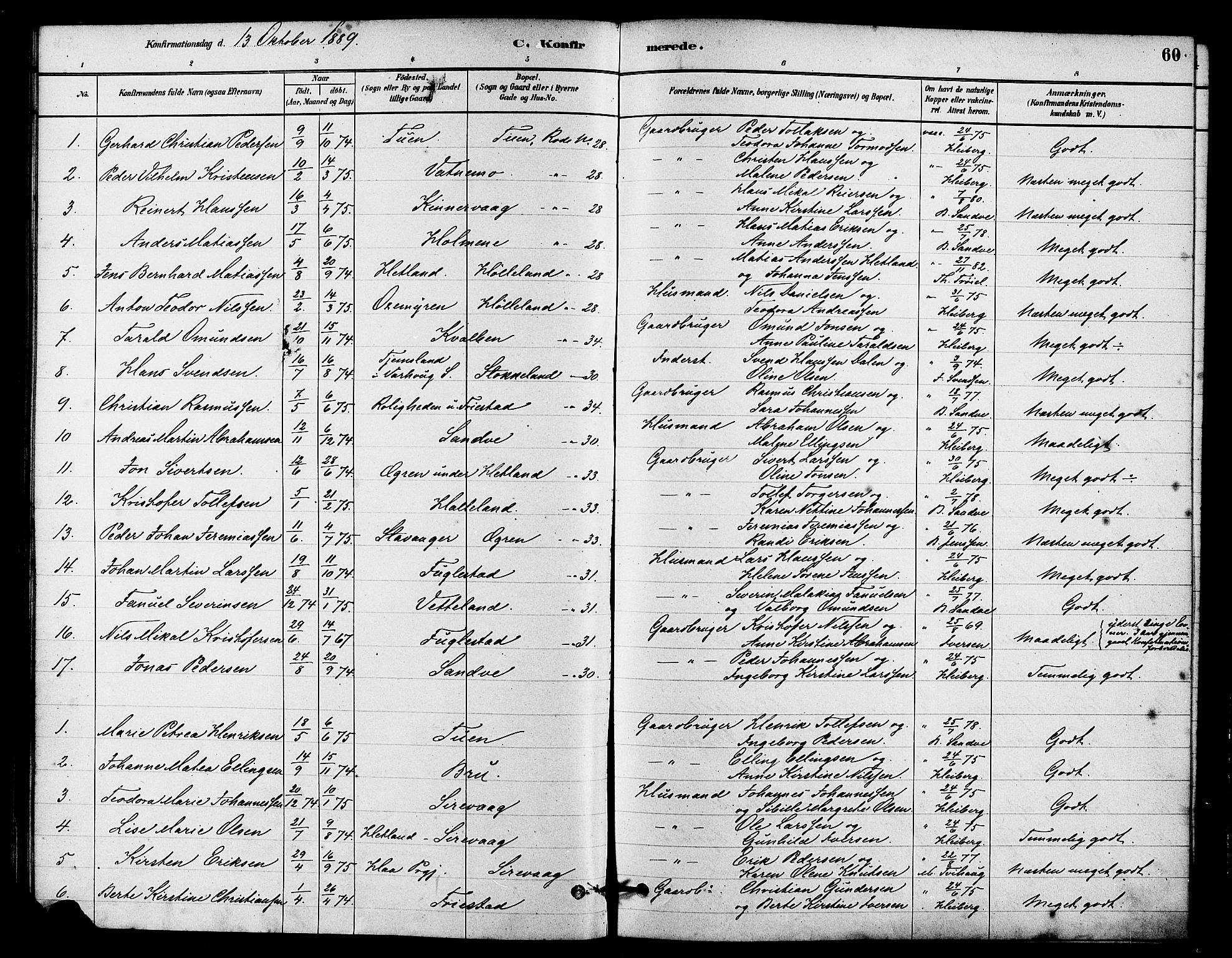 Eigersund sokneprestkontor, AV/SAST-A-101807/S08/L0016: Parish register (official) no. A 16, 1879-1893, p. 60