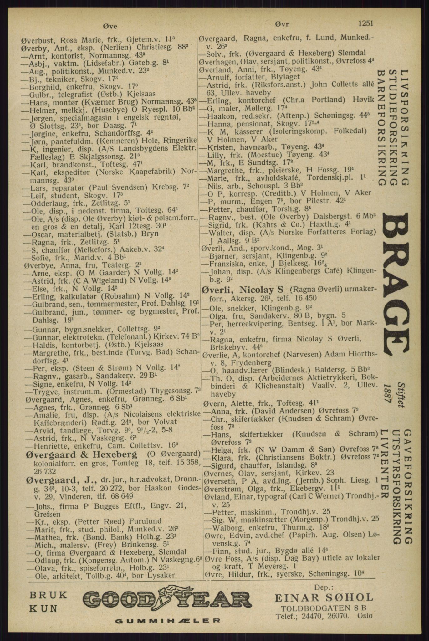 Kristiania/Oslo adressebok, PUBL/-, 1929, p. 1251
