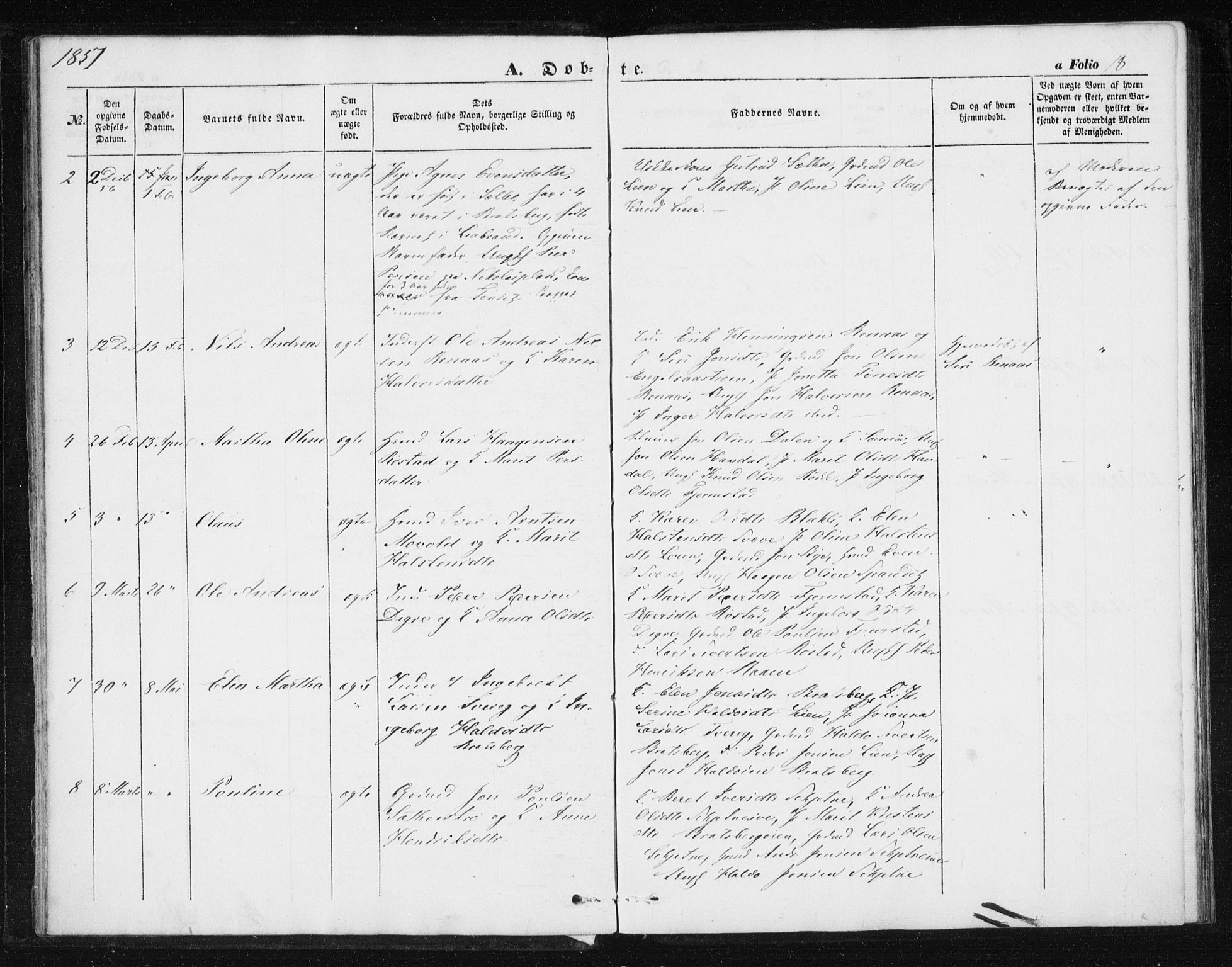 Ministerialprotokoller, klokkerbøker og fødselsregistre - Sør-Trøndelag, AV/SAT-A-1456/608/L0332: Parish register (official) no. 608A01, 1848-1861, p. 18