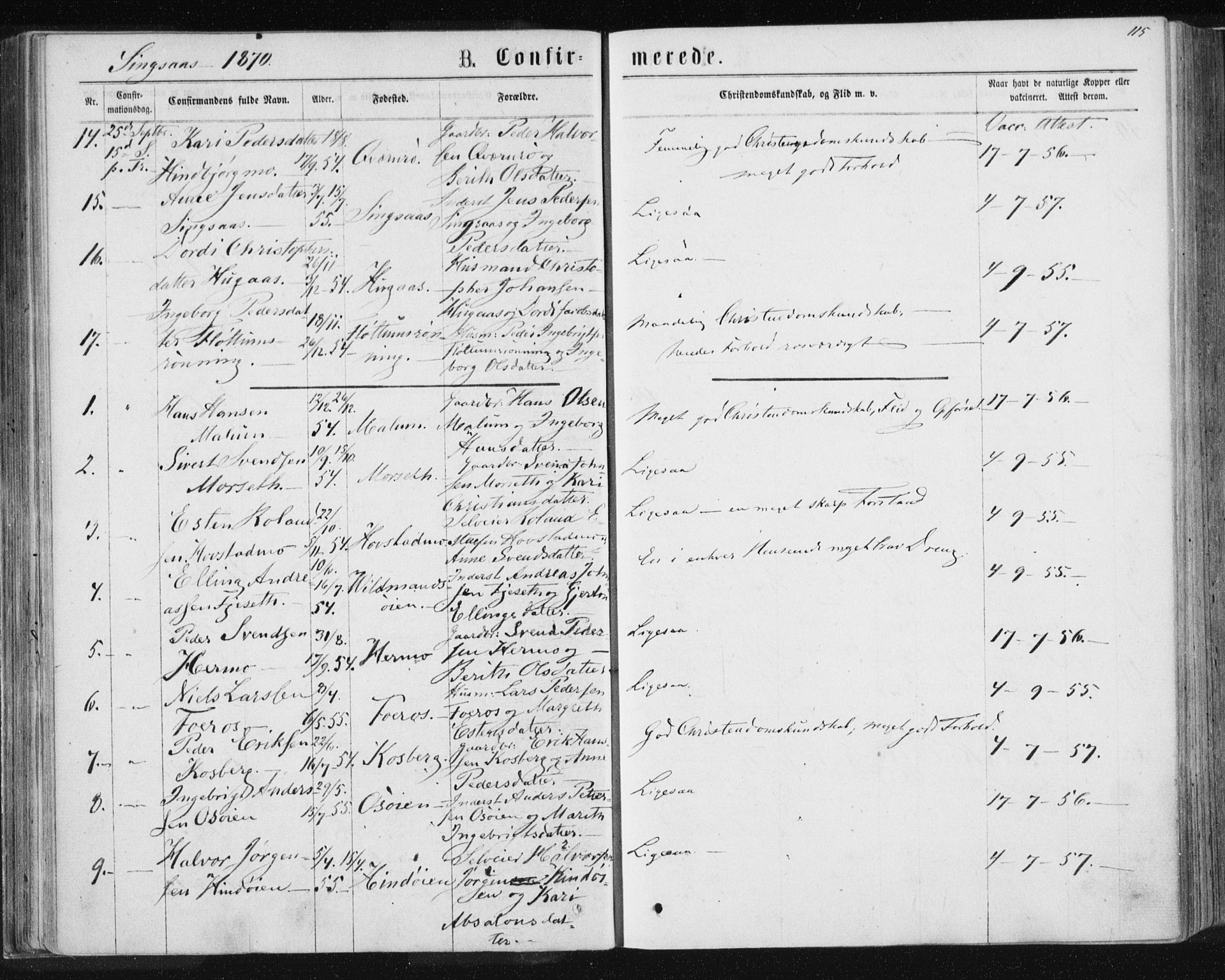 Ministerialprotokoller, klokkerbøker og fødselsregistre - Sør-Trøndelag, SAT/A-1456/685/L0970: Parish register (official) no. 685A08 /2, 1870-1878, p. 115