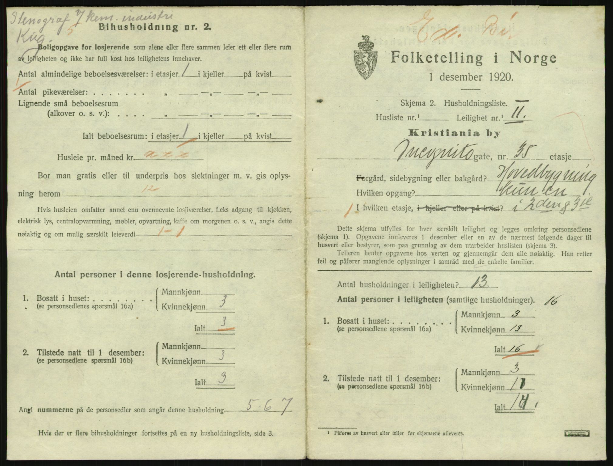 SAO, 1920 census for Kristiania, 1920, p. 45566