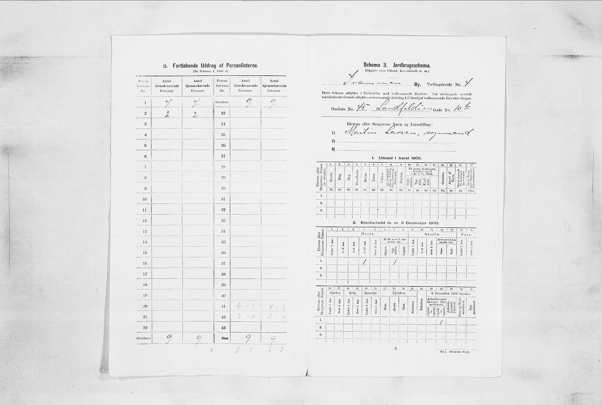 RA, 1900 census for Drammen, 1900, p. 158