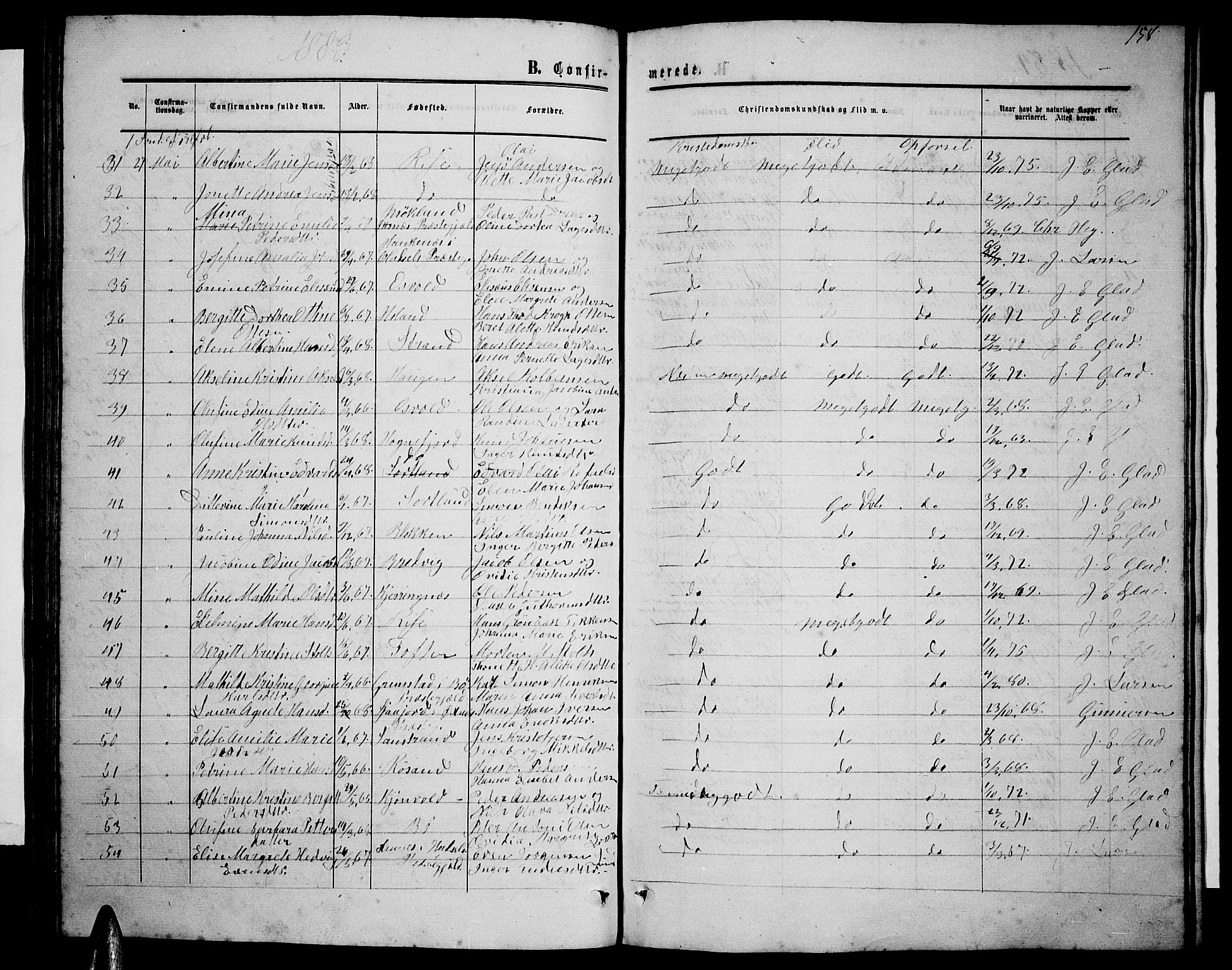 Ministerialprotokoller, klokkerbøker og fødselsregistre - Nordland, AV/SAT-A-1459/895/L1381: Parish register (copy) no. 895C03, 1864-1885, p. 158