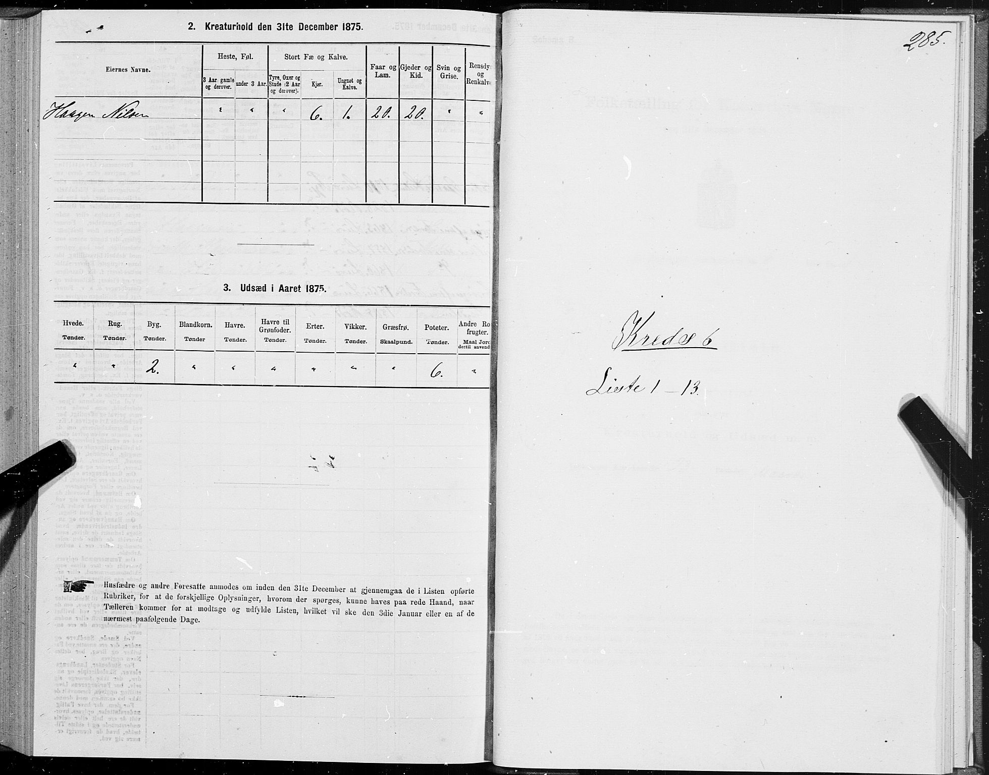 SAT, 1875 census for 1834P Lurøy, 1875, p. 3286