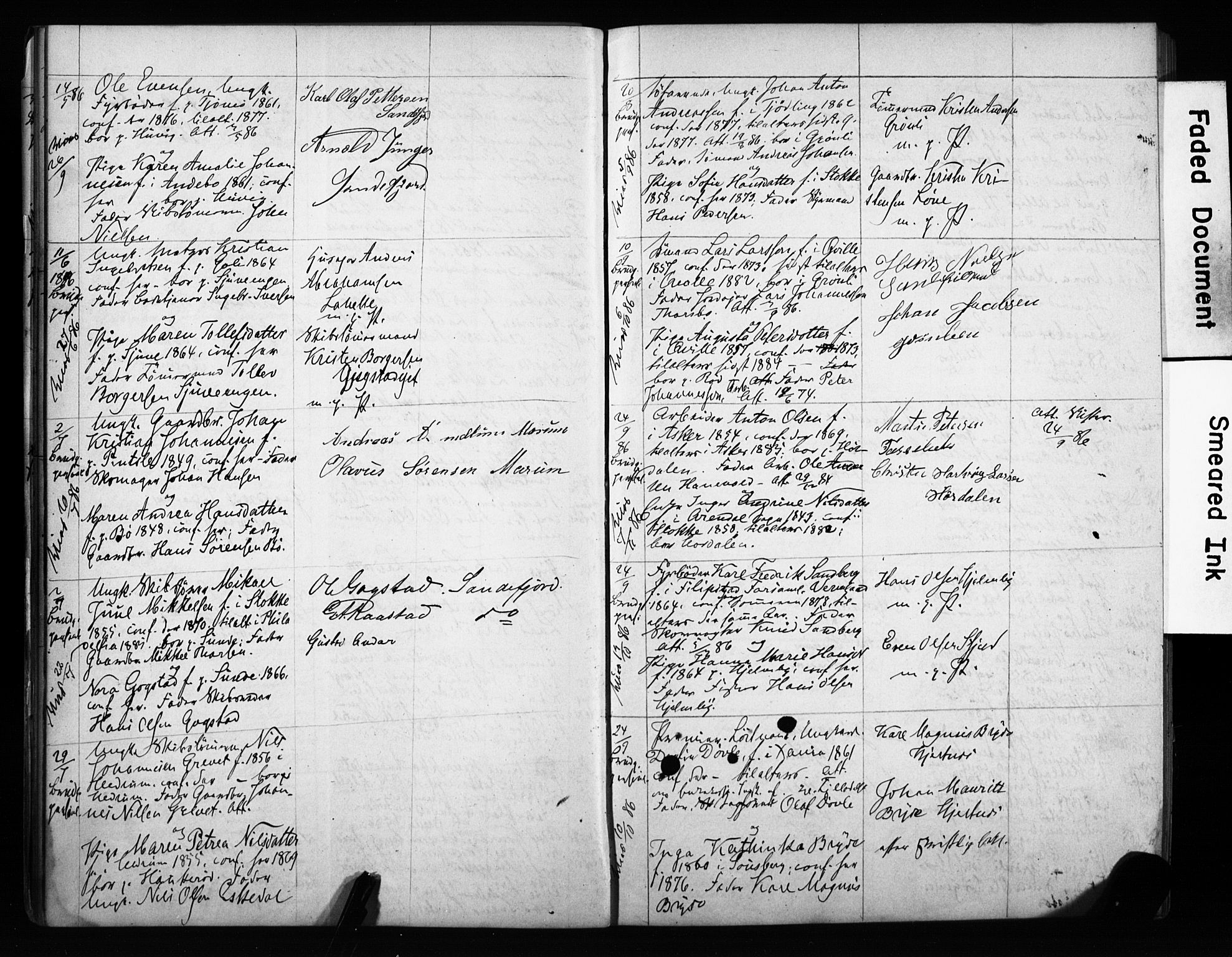 Sandar kirkebøker, AV/SAKO-A-243/H/Ha/L0002: Banns register no. 2, 1880-1904