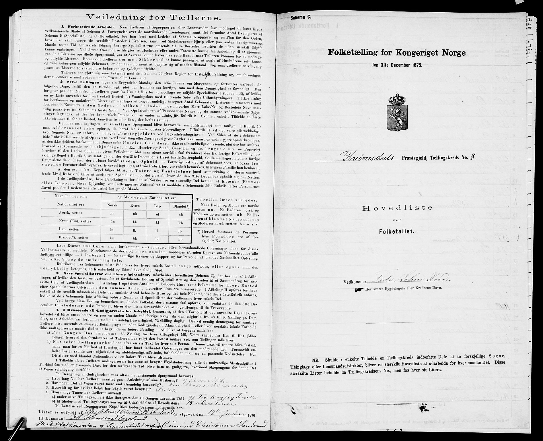 SAK, 1875 census for 1037P Kvinesdal, 1875, p. 69