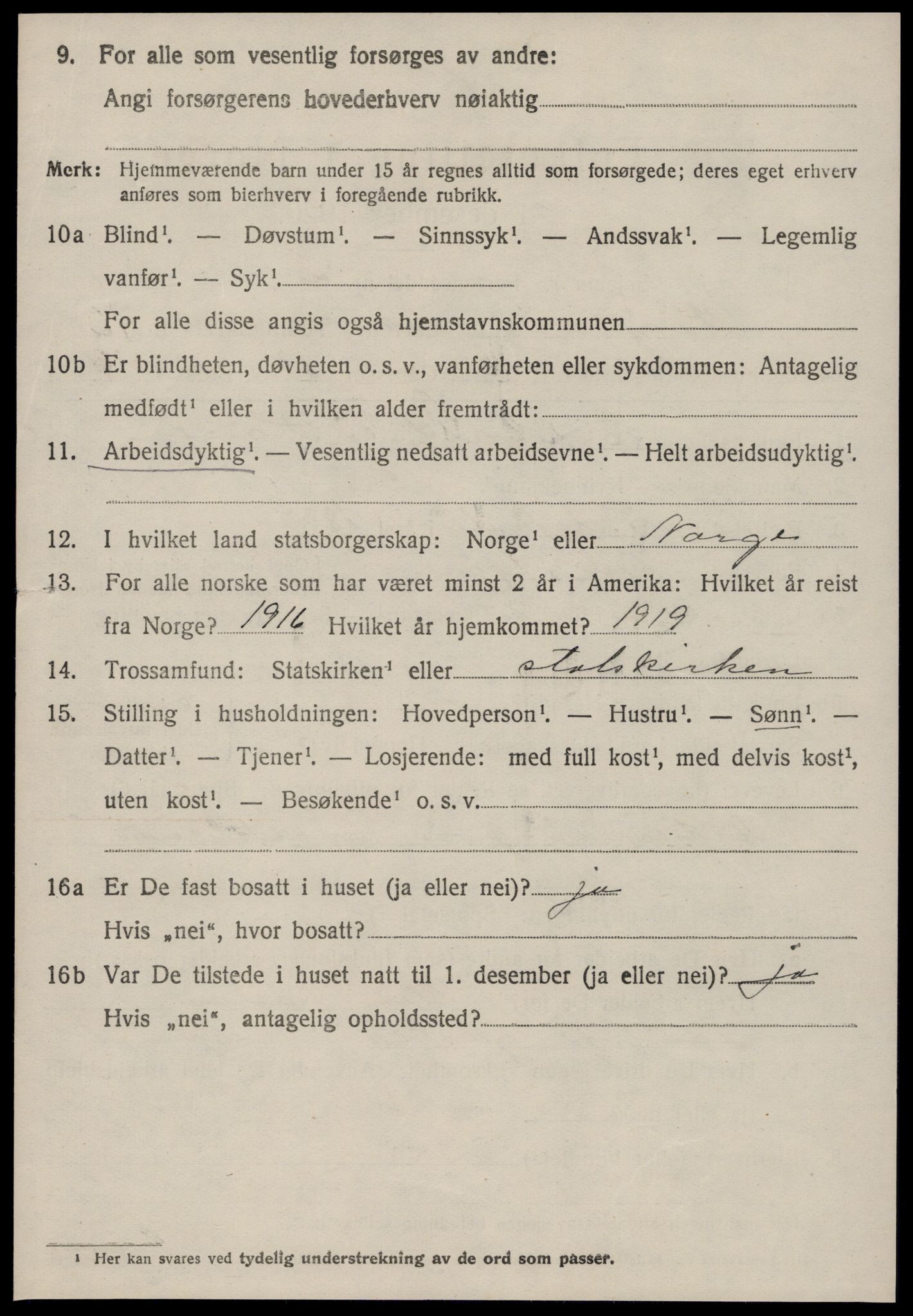 SAT, 1920 census for Veøy, 1920, p. 4716