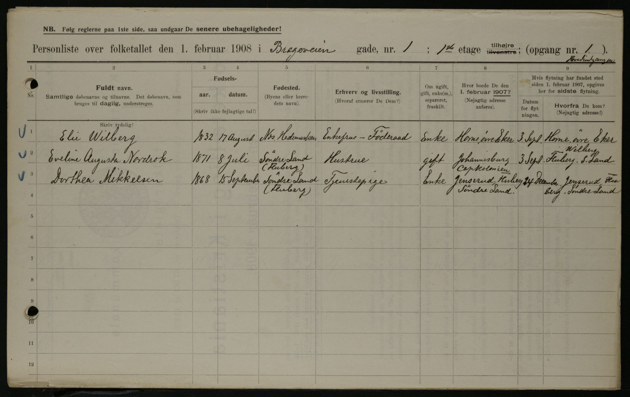 OBA, Municipal Census 1908 for Kristiania, 1908, p. 7809