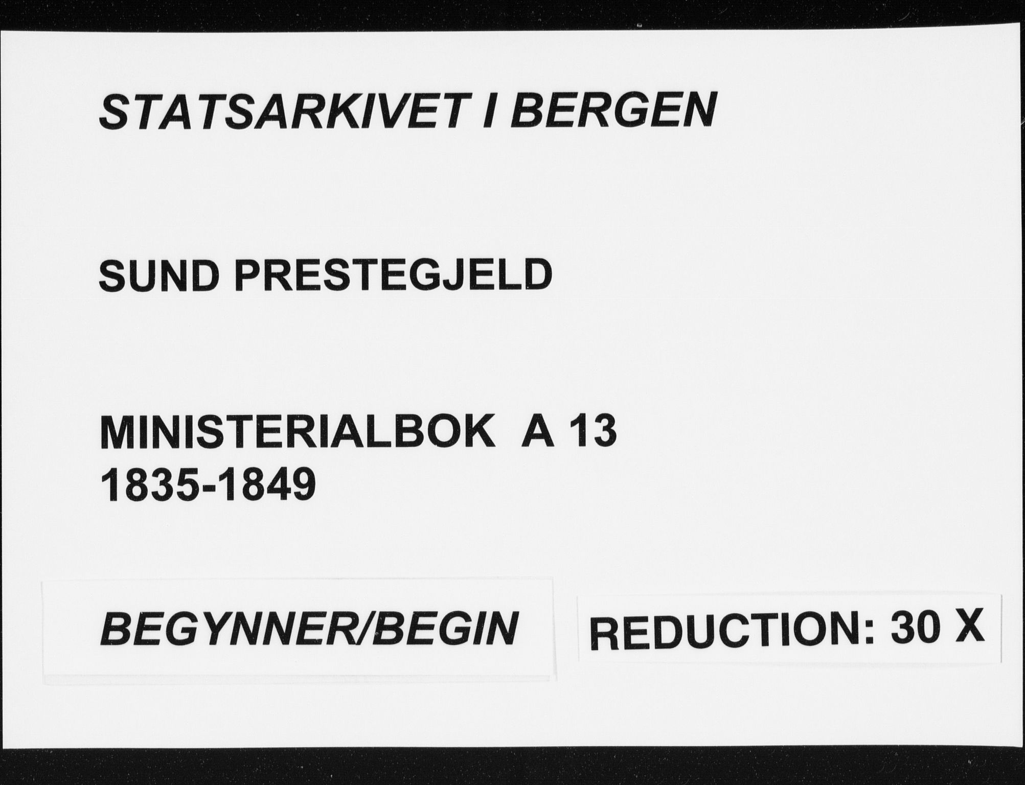Sund sokneprestembete, SAB/A-99930: Parish register (official) no. A 13, 1835-1849