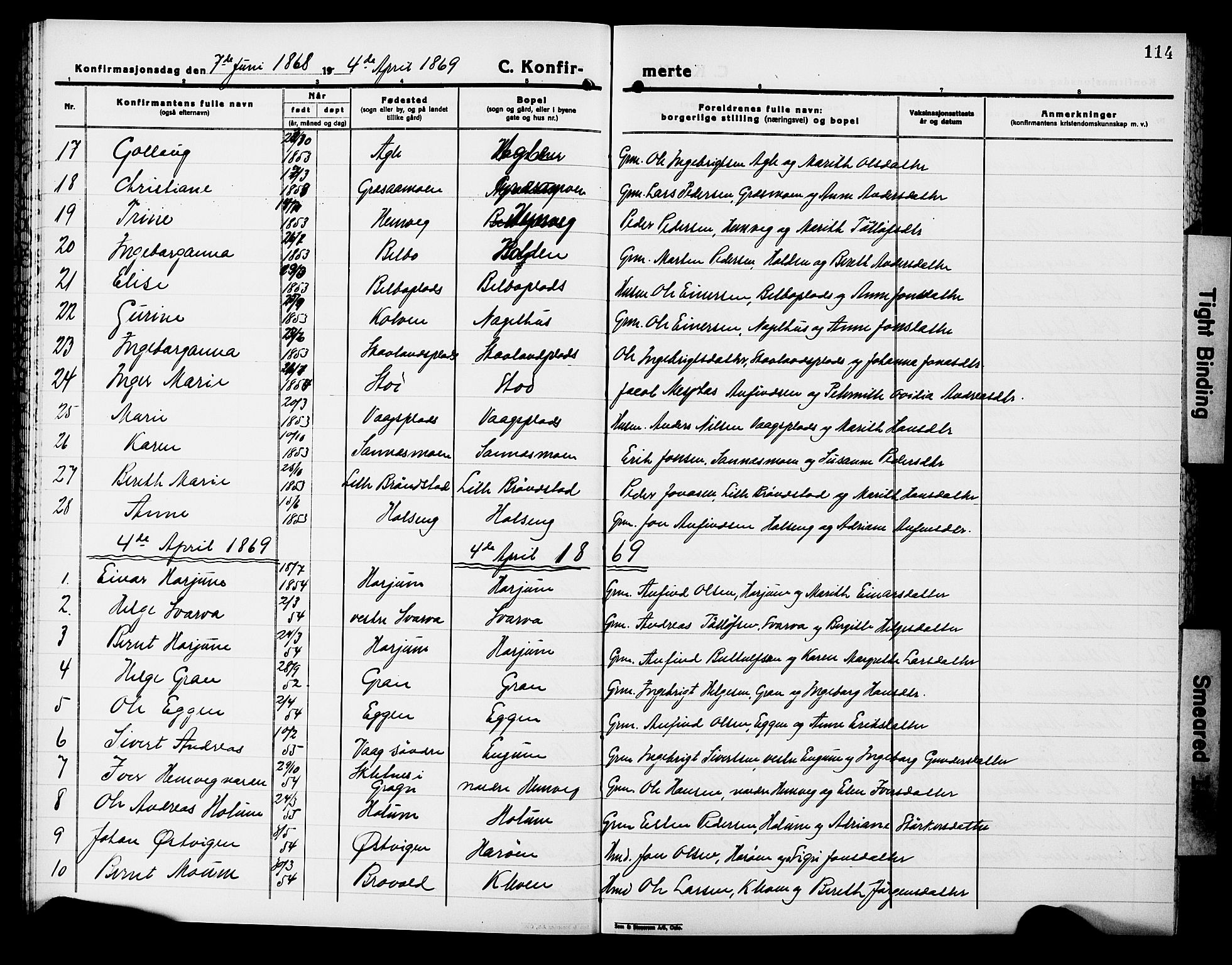 Ministerialprotokoller, klokkerbøker og fødselsregistre - Nord-Trøndelag, AV/SAT-A-1458/749/L0485: Parish register (official) no. 749D01, 1857-1872, p. 114