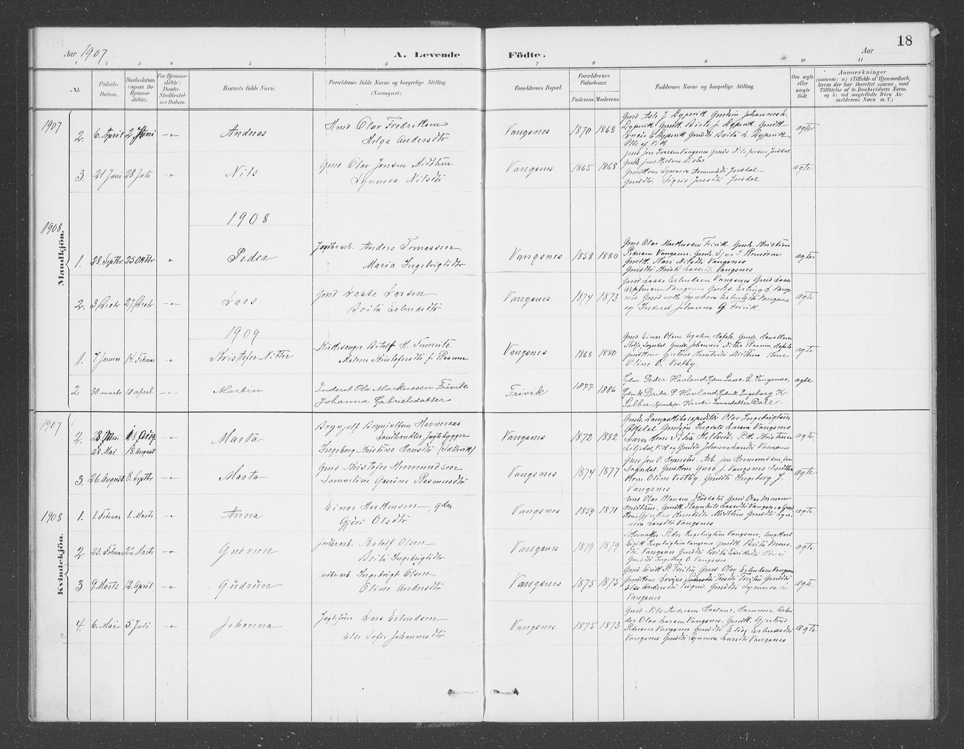 Balestrand sokneprestembete, SAB/A-79601/H/Haa/Haae/L0001: Parish register (official) no. E  1, 1889-1909, p. 18