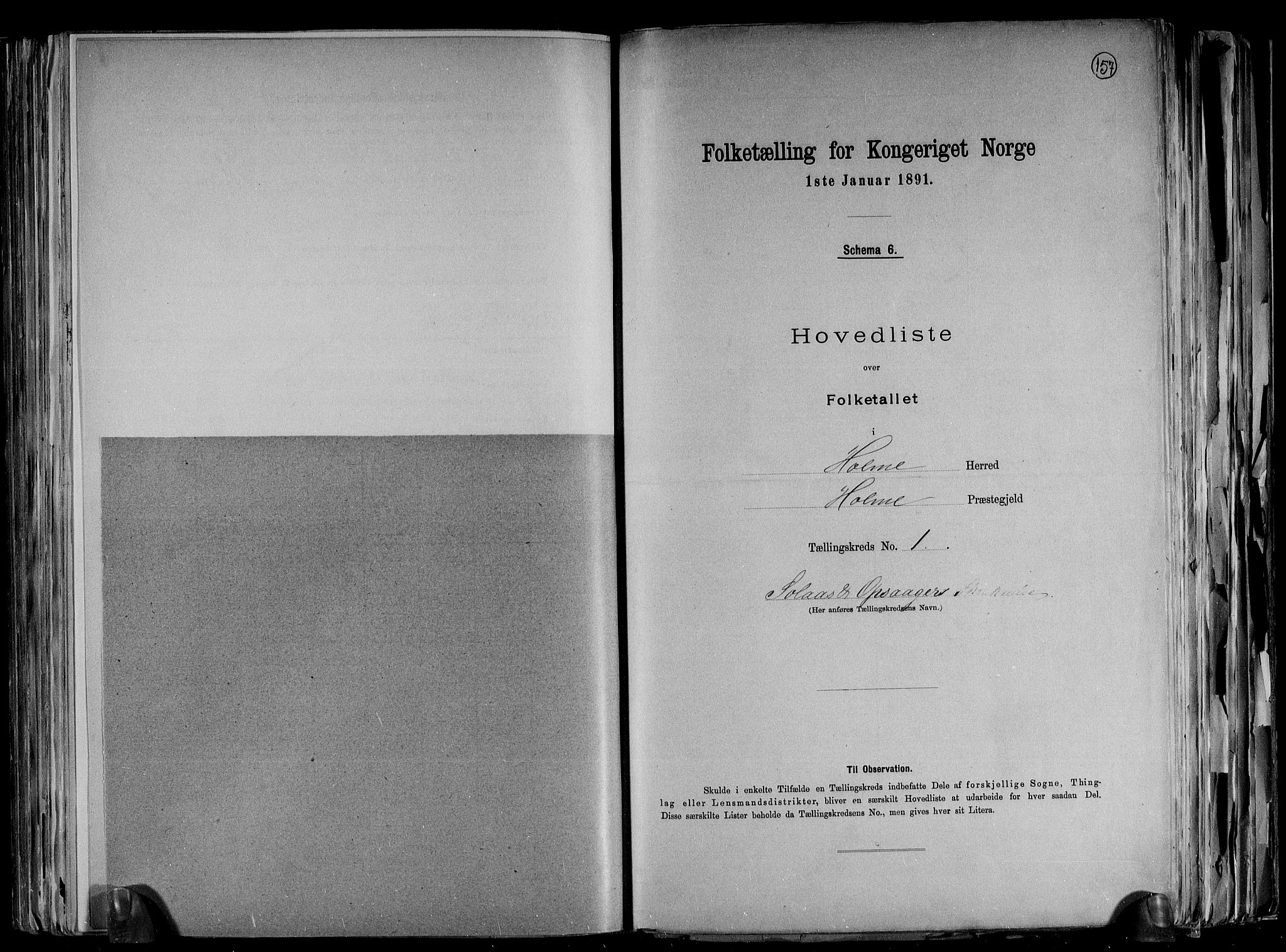 RA, 1891 census for 1020 Holum, 1891, p. 5