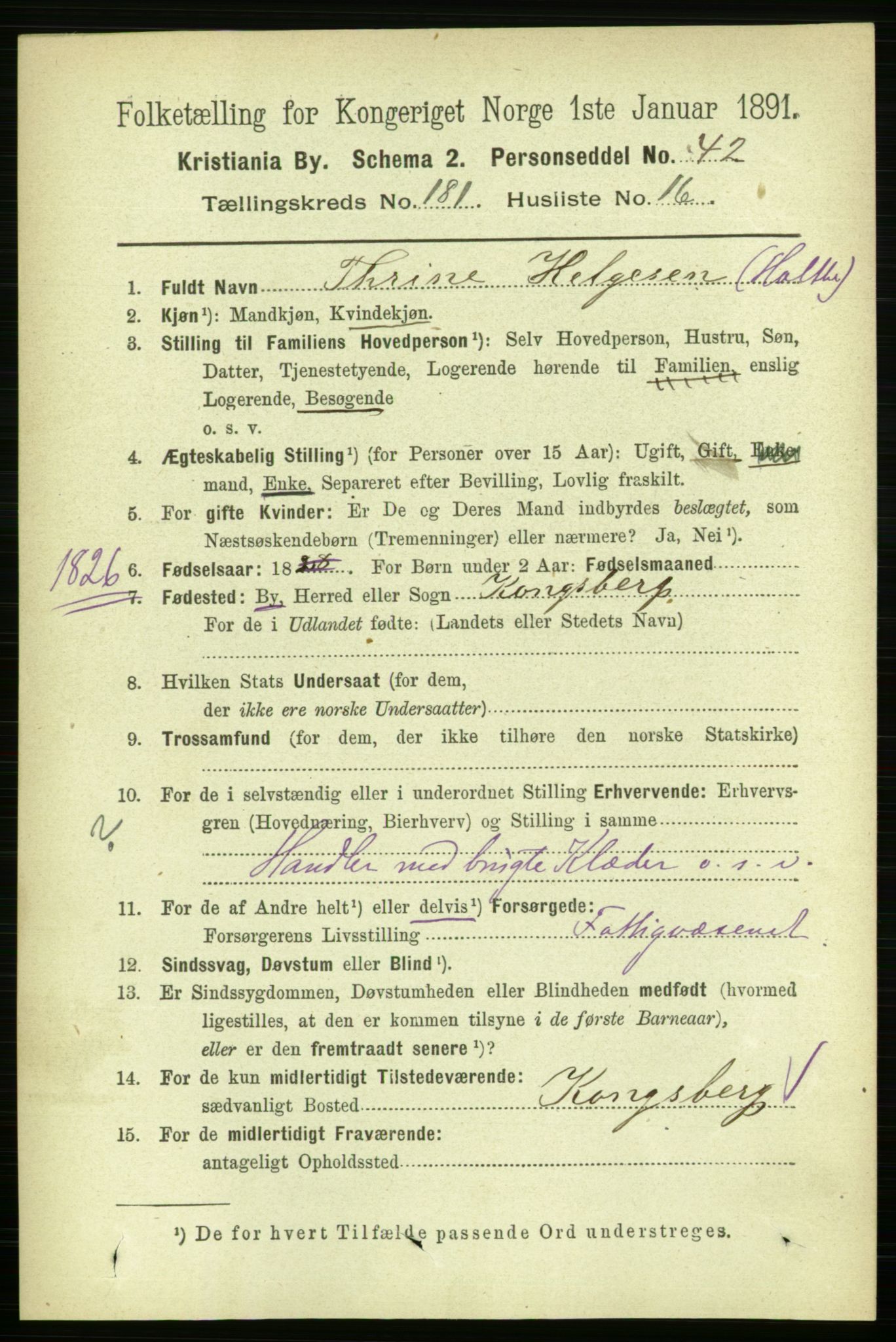 RA, 1891 census for 0301 Kristiania, 1891, p. 108749