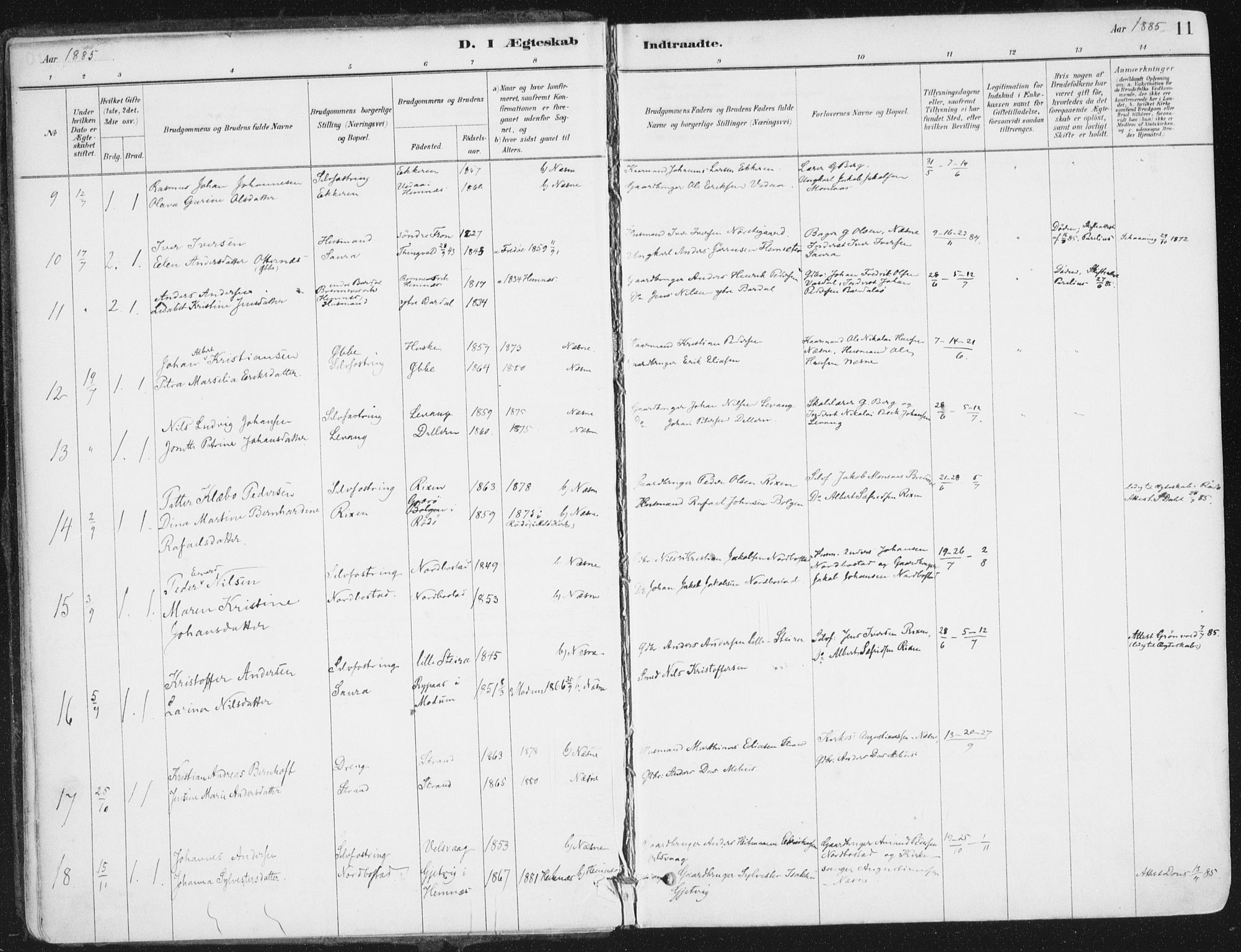 Ministerialprotokoller, klokkerbøker og fødselsregistre - Nordland, AV/SAT-A-1459/838/L0553: Parish register (official) no. 838A11, 1880-1910, p. 11