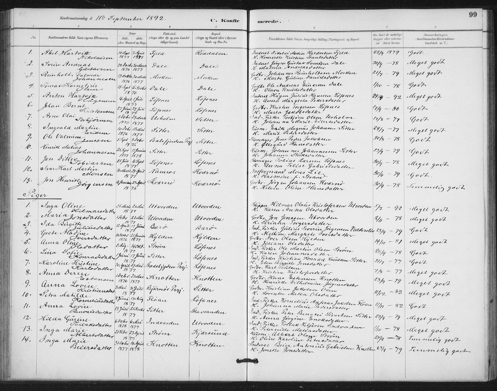 Ministerialprotokoller, klokkerbøker og fødselsregistre - Nord-Trøndelag, SAT/A-1458/772/L0603: Parish register (official) no. 772A01, 1885-1912, p. 99