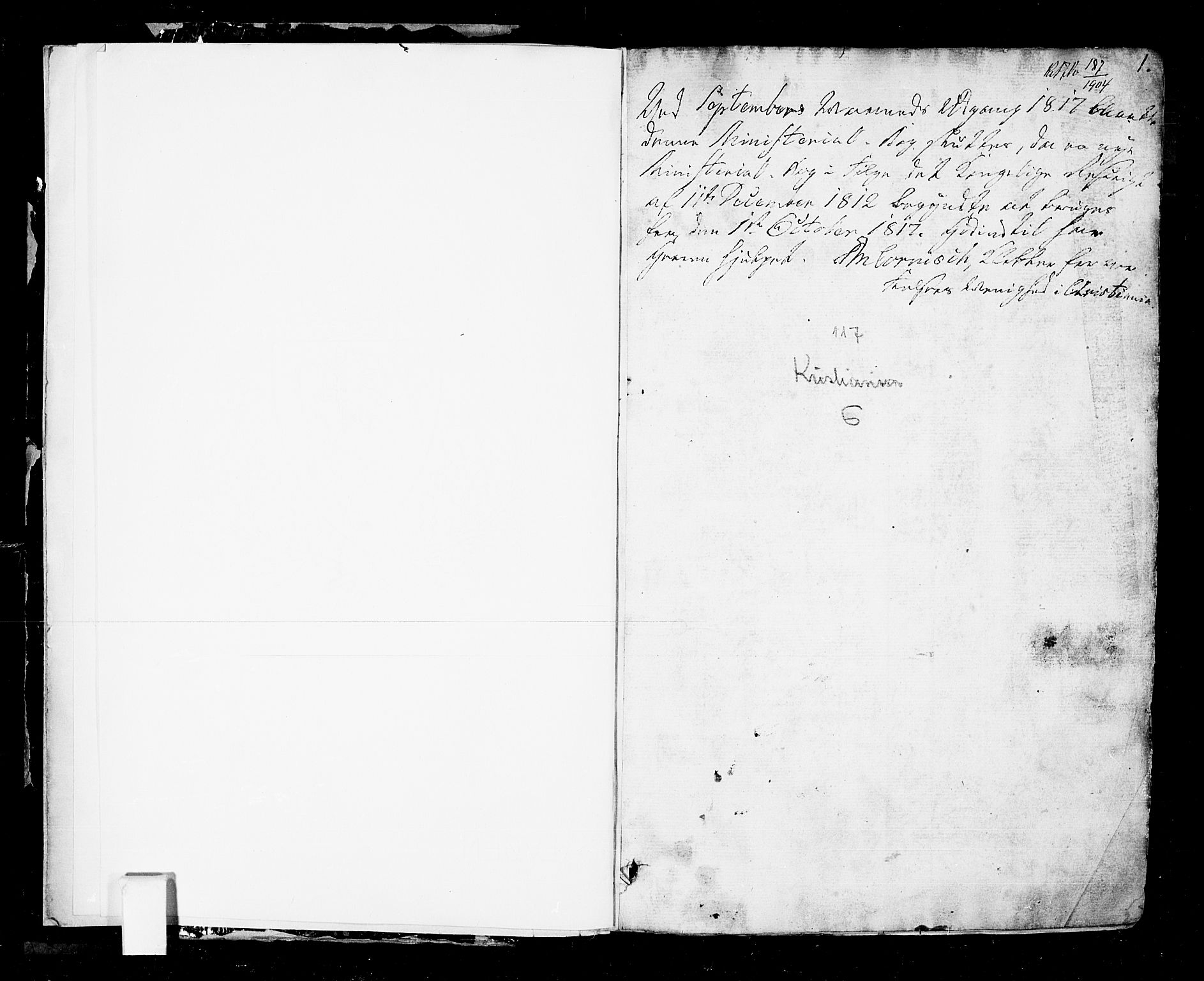 Oslo domkirke Kirkebøker, SAO/A-10752/F/Fa/L0006: Parish register (official) no. 6, 1807-1817, p. 0-1