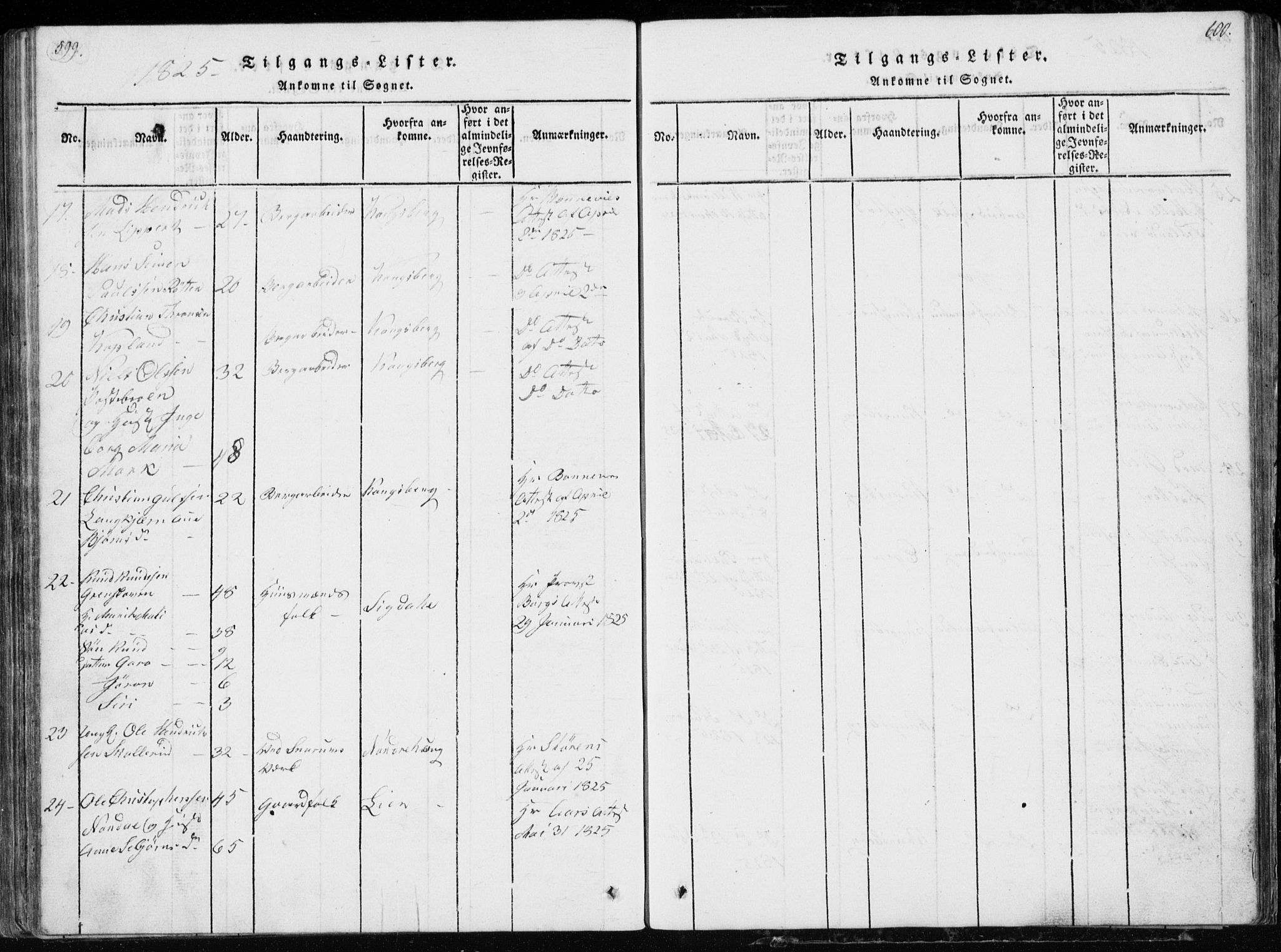 Modum kirkebøker, AV/SAKO-A-234/G/Ga/L0002: Parish register (copy) no. I 2, 1824-1832, p. 599-600