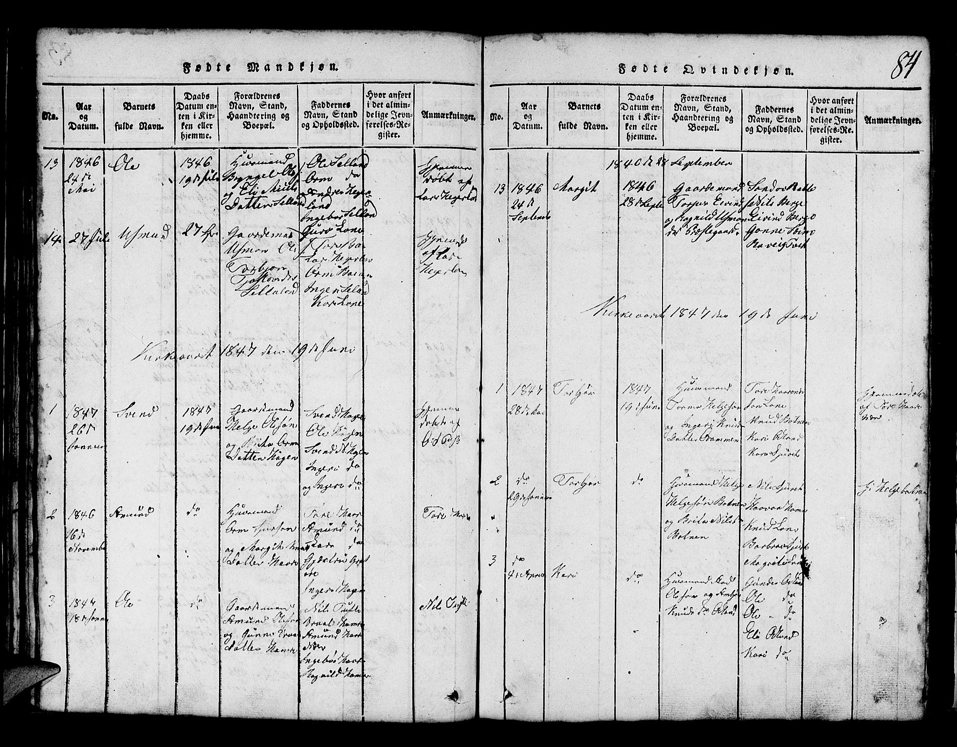 Røldal sokneprestembete, AV/SAB-A-100247: Parish register (copy) no. A 1, 1817-1860, p. 84