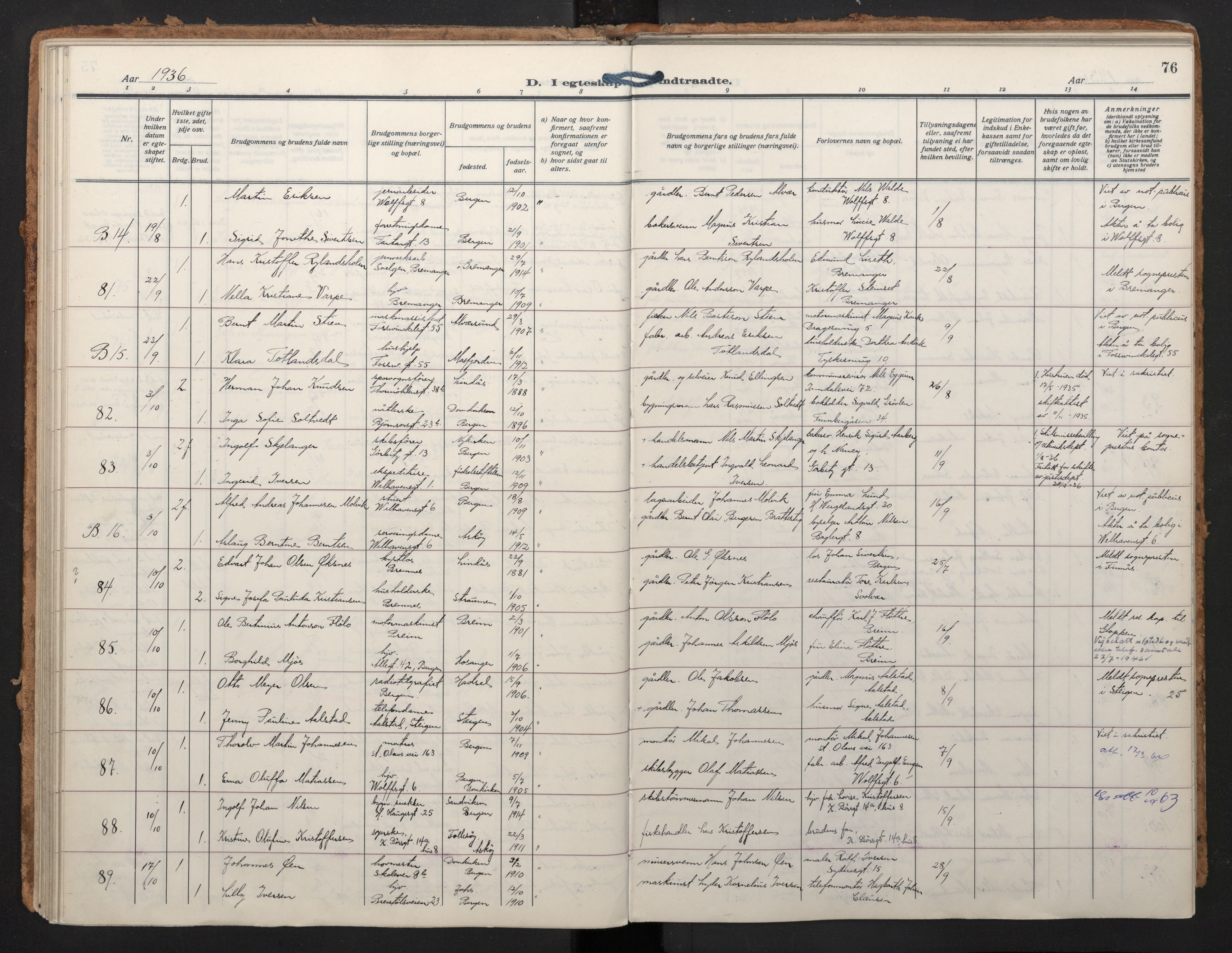 Johanneskirken sokneprestembete, SAB/A-76001/H/Haa/L0014: Parish register (official) no. D 3, 1929-1949, p. 75b-76a