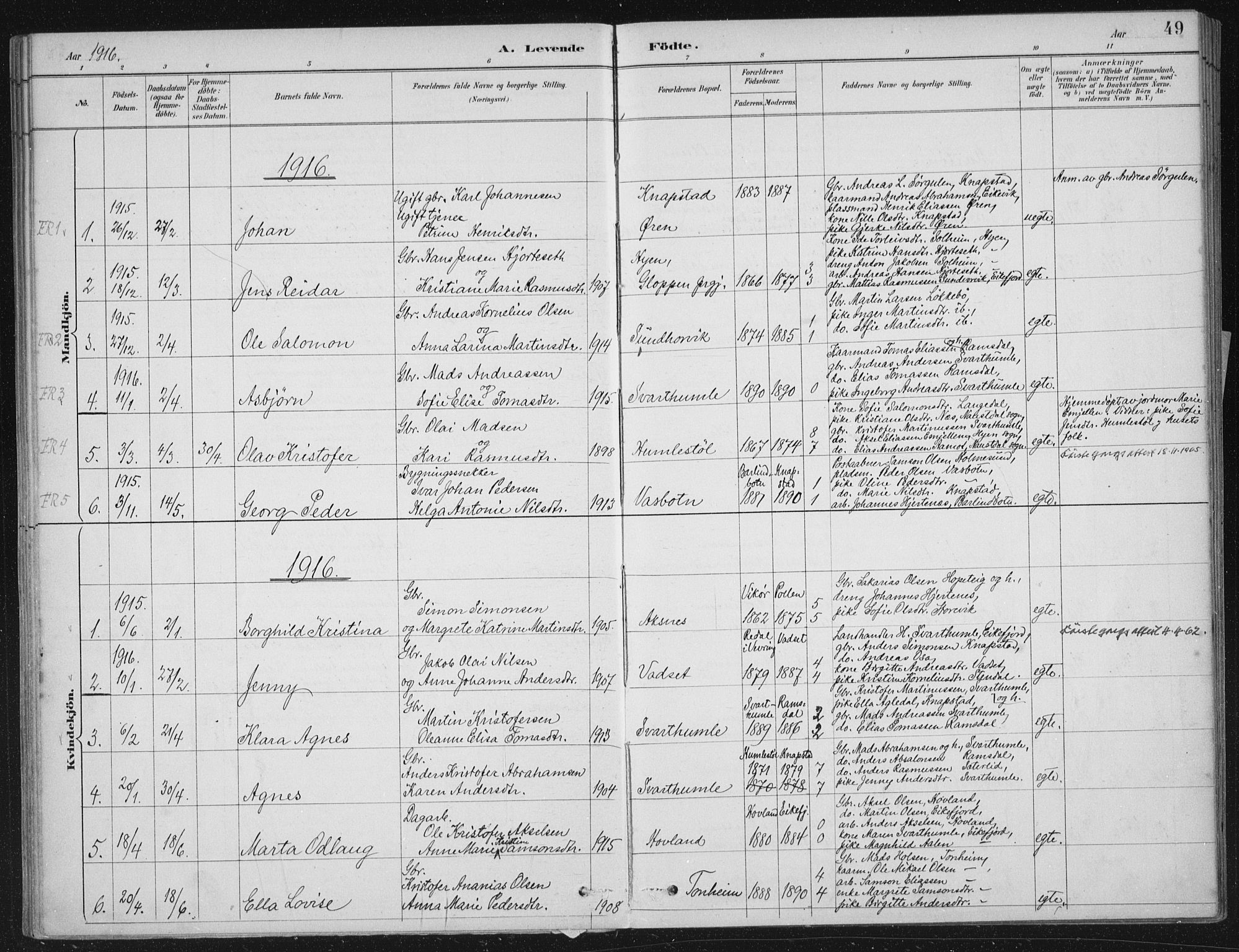 Kinn sokneprestembete, SAB/A-80801/H/Haa/Haae/L0001: Parish register (official) no. E 1, 1890-1916, p. 49