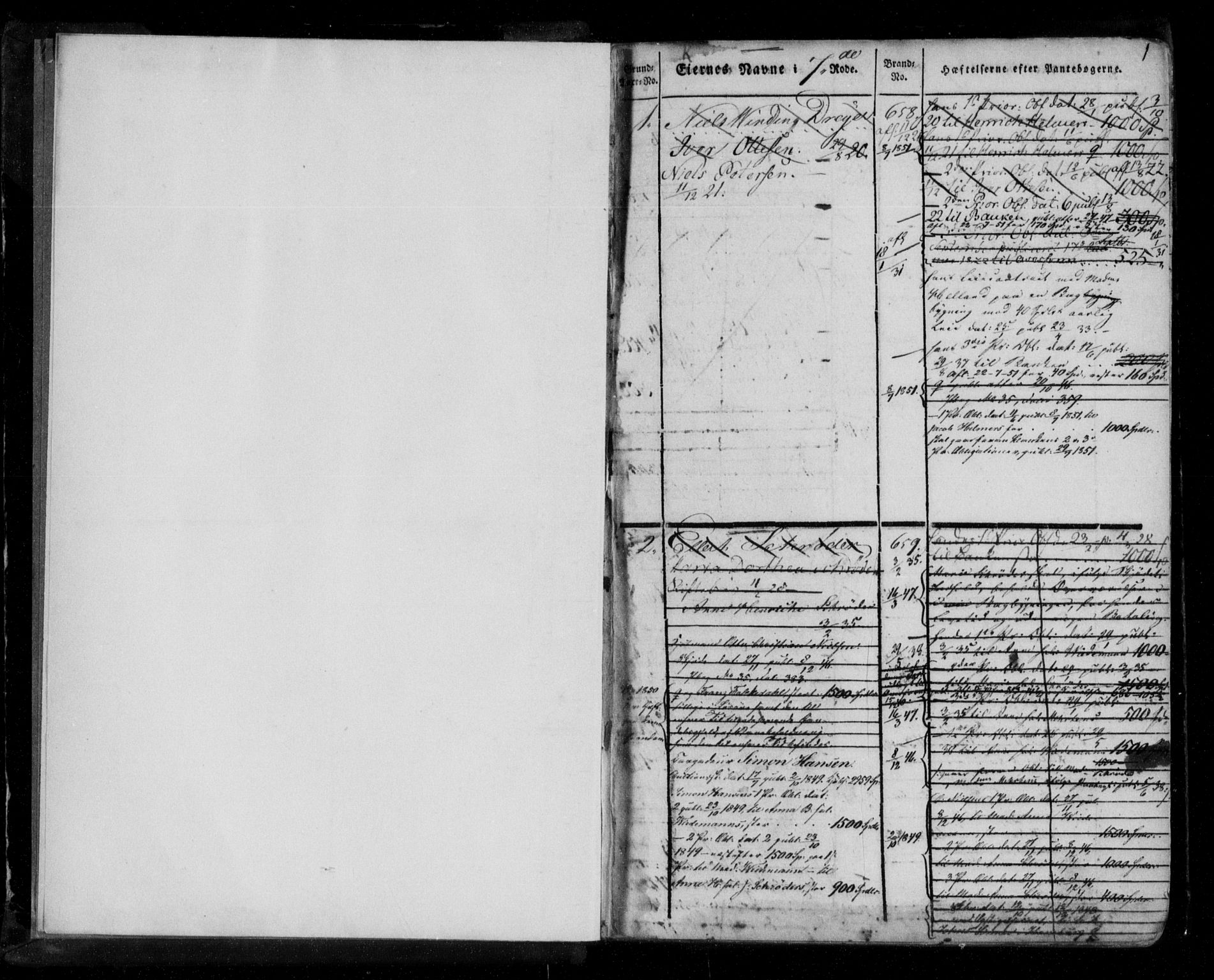 Byfogd og Byskriver i Bergen, SAB/A-3401/03/03AdB/L0002: Mortgage register no. A.d.B.2, 1820-1850, p. 1