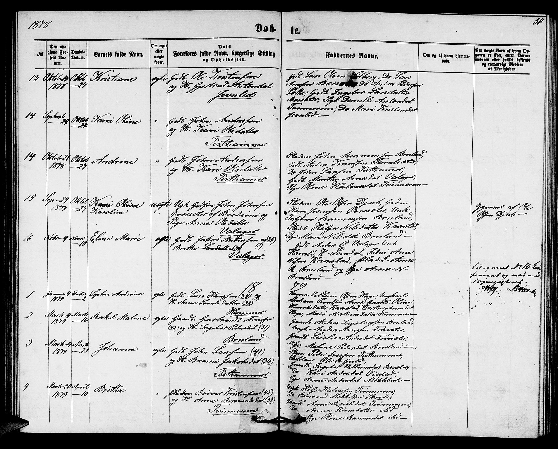 Innvik sokneprestembete, SAB/A-80501: Parish register (copy) no. C 2, 1864-1882, p. 58