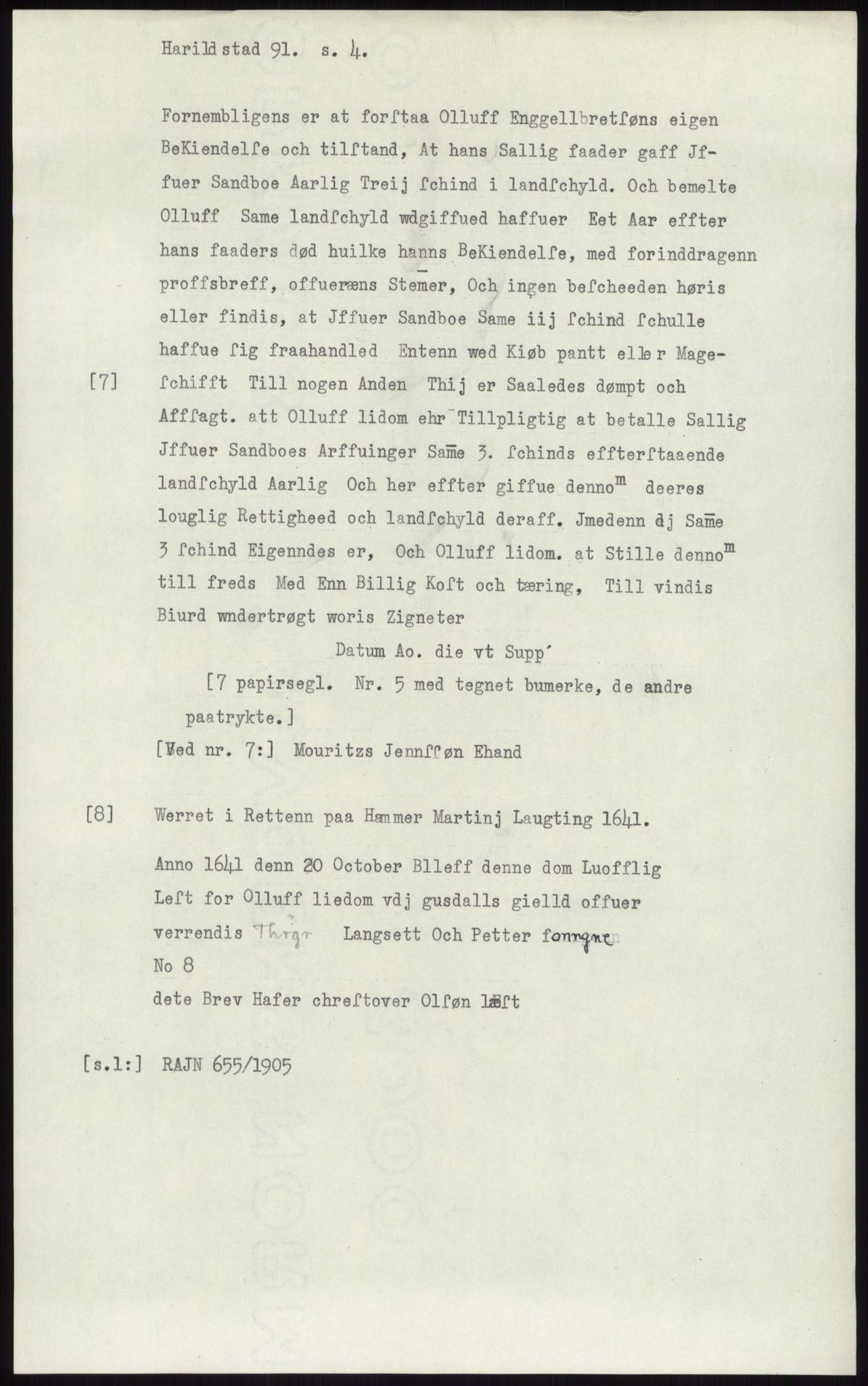 Samlinger til kildeutgivelse, Diplomavskriftsamlingen, AV/RA-EA-4053/H/Ha, p. 2819