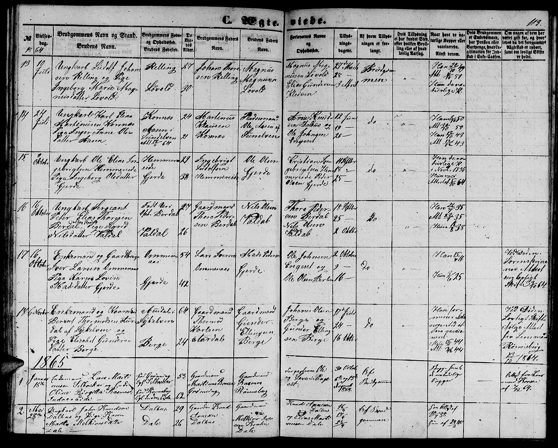 Ministerialprotokoller, klokkerbøker og fødselsregistre - Møre og Romsdal, SAT/A-1454/519/L0261: Parish register (copy) no. 519C02, 1854-1867, p. 113