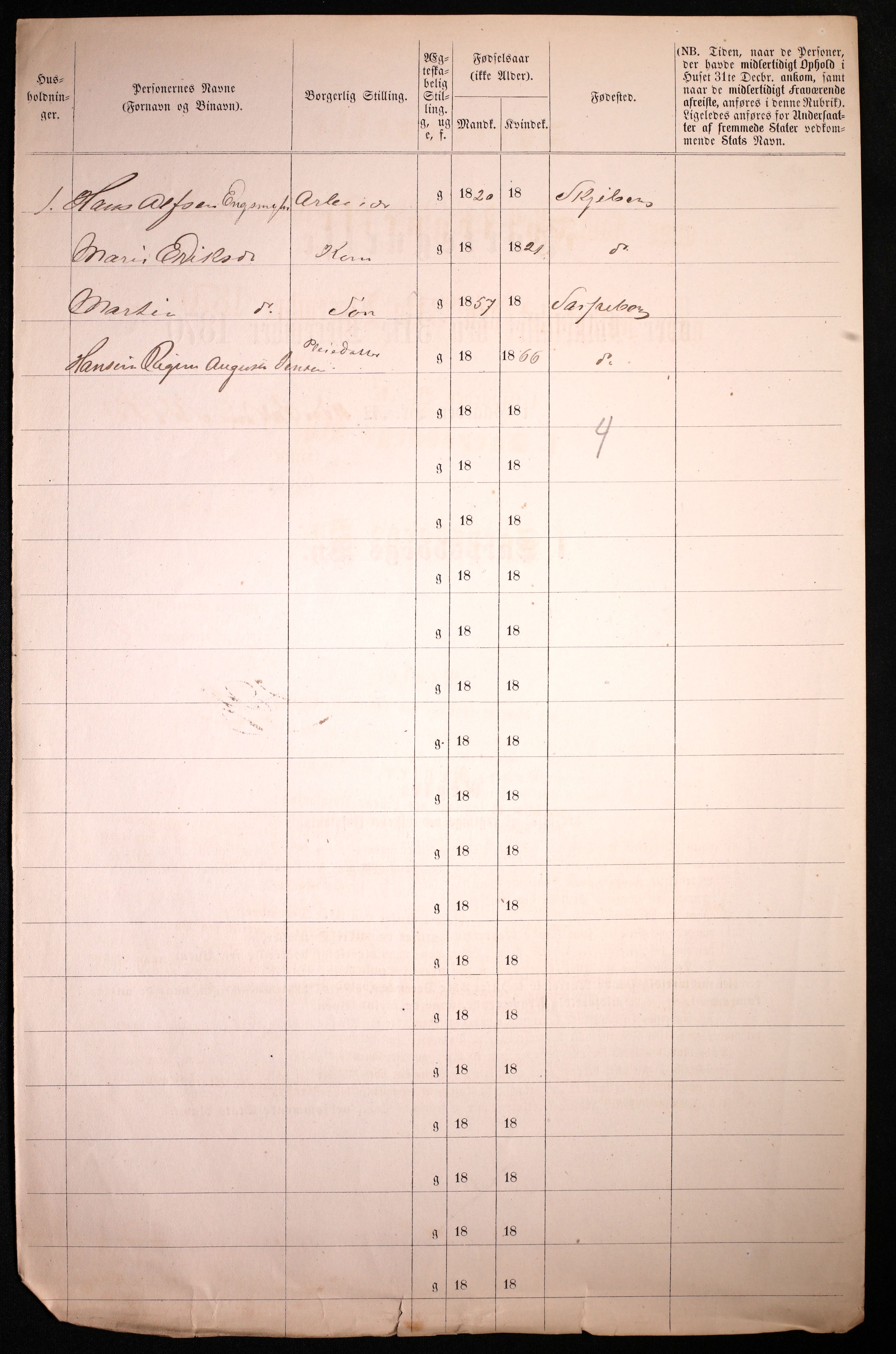 RA, 1870 census for 0102 Sarpsborg, 1870, p. 362